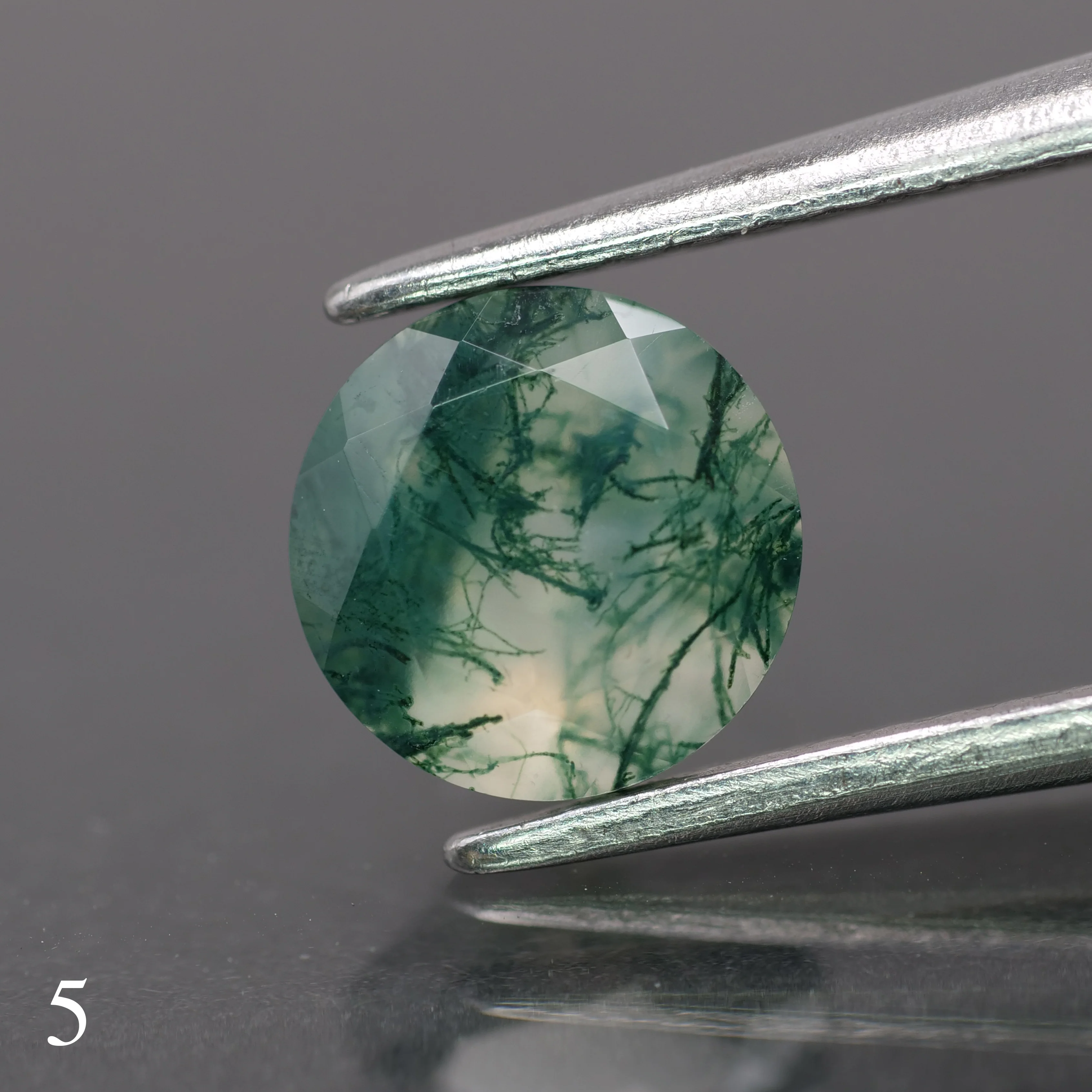 Moss agate | green color, round-cut, 6.5mm, 1ct - choose yours - Image 6