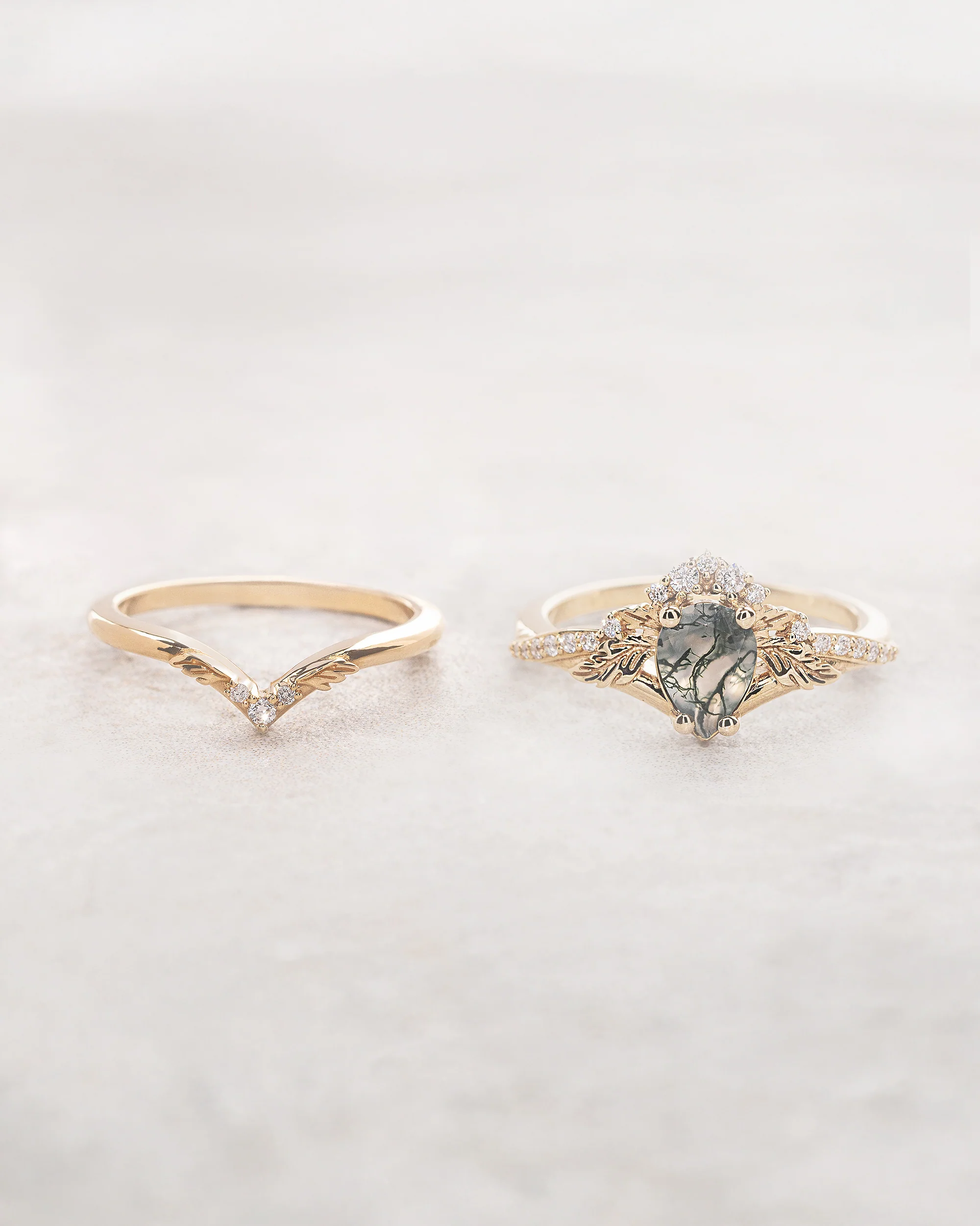 Nature inspired wedding ring / matching band for Amelia - Image 4