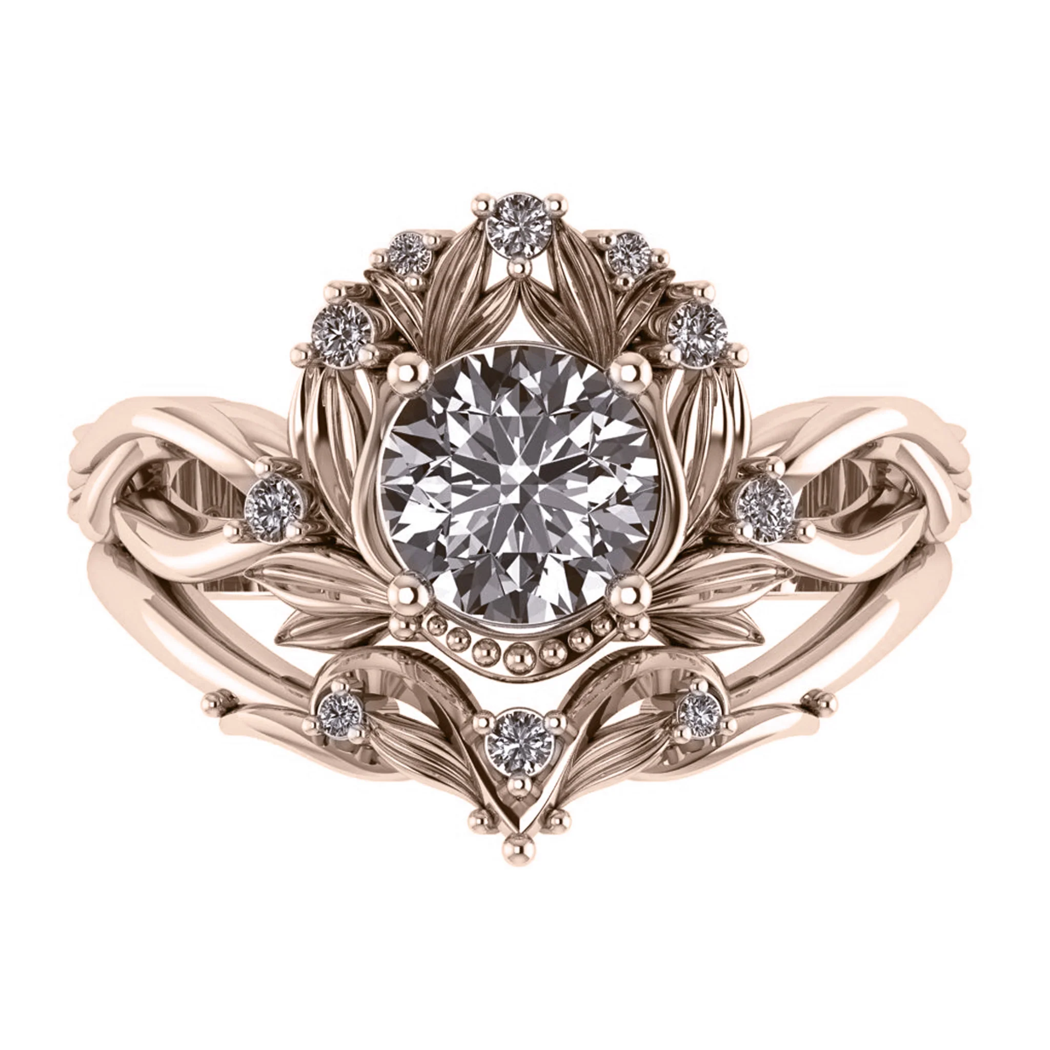 Nika | custom engagement ring setting, round gemstone 6.5 mm - Image 4