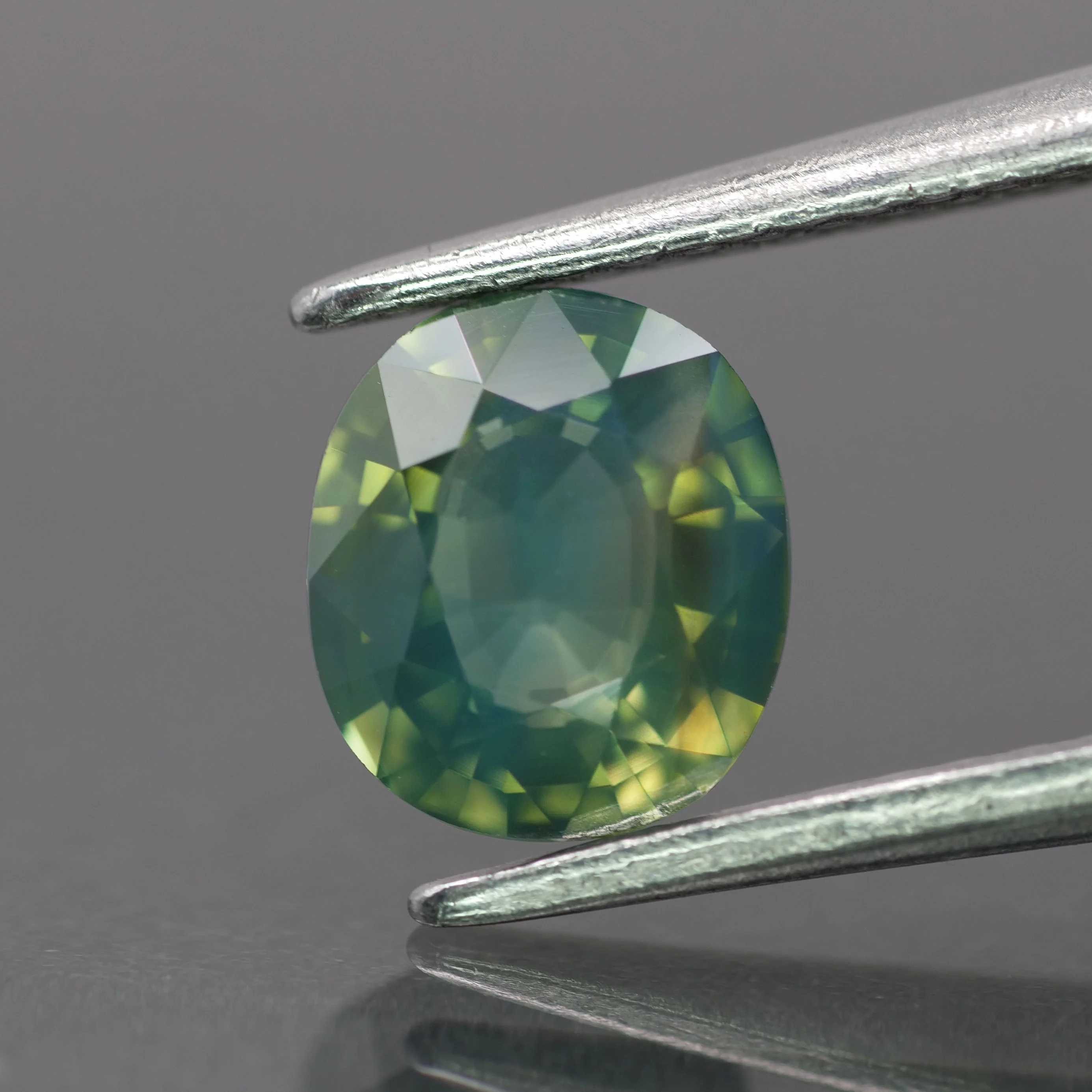 Opalescent Sapphire | natural, mermaid's whisper green color, cushion-cut, *6.5x6mm, 1ct, Tanzania