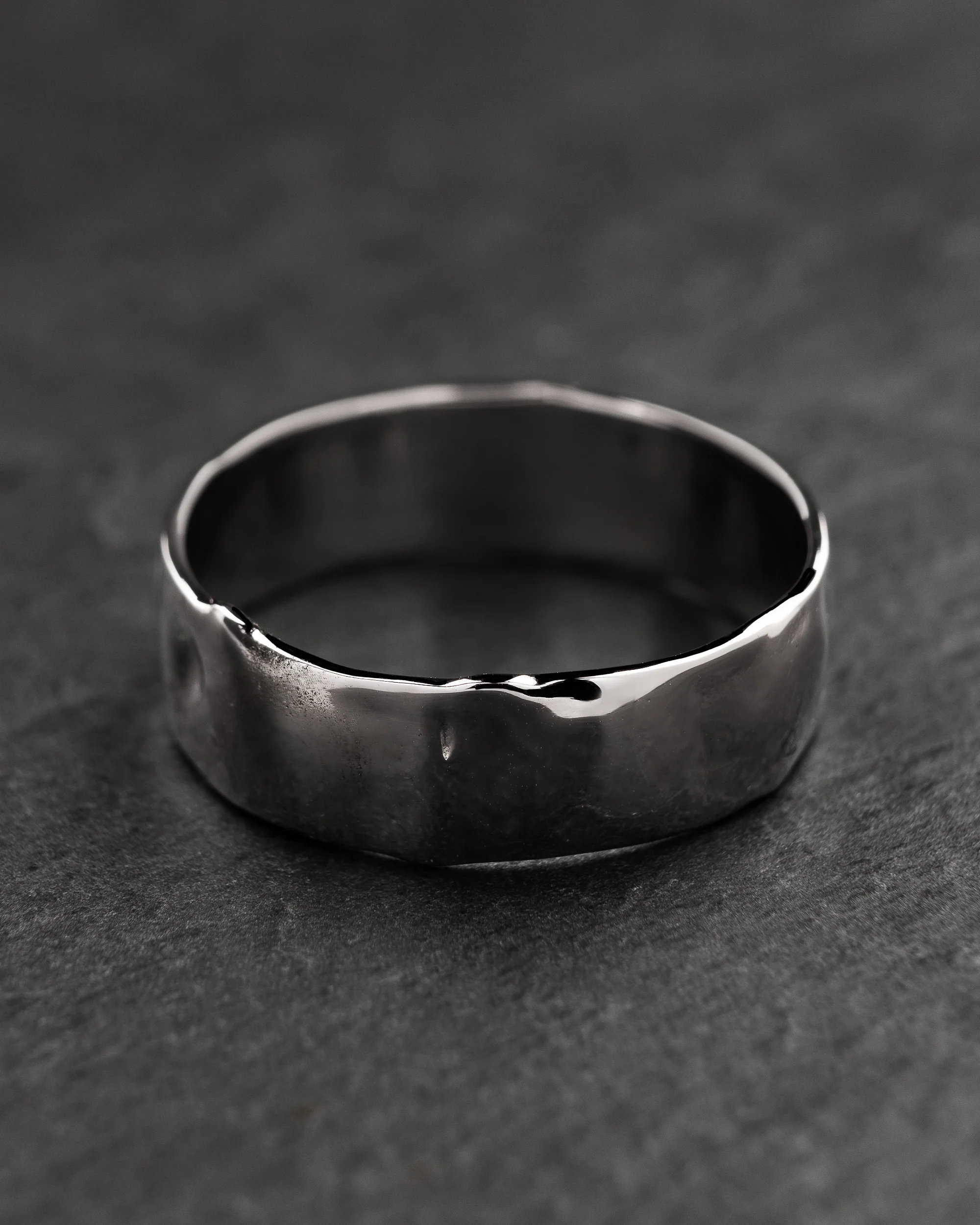 Wide wedding band for man, melted effect ring - Image 8