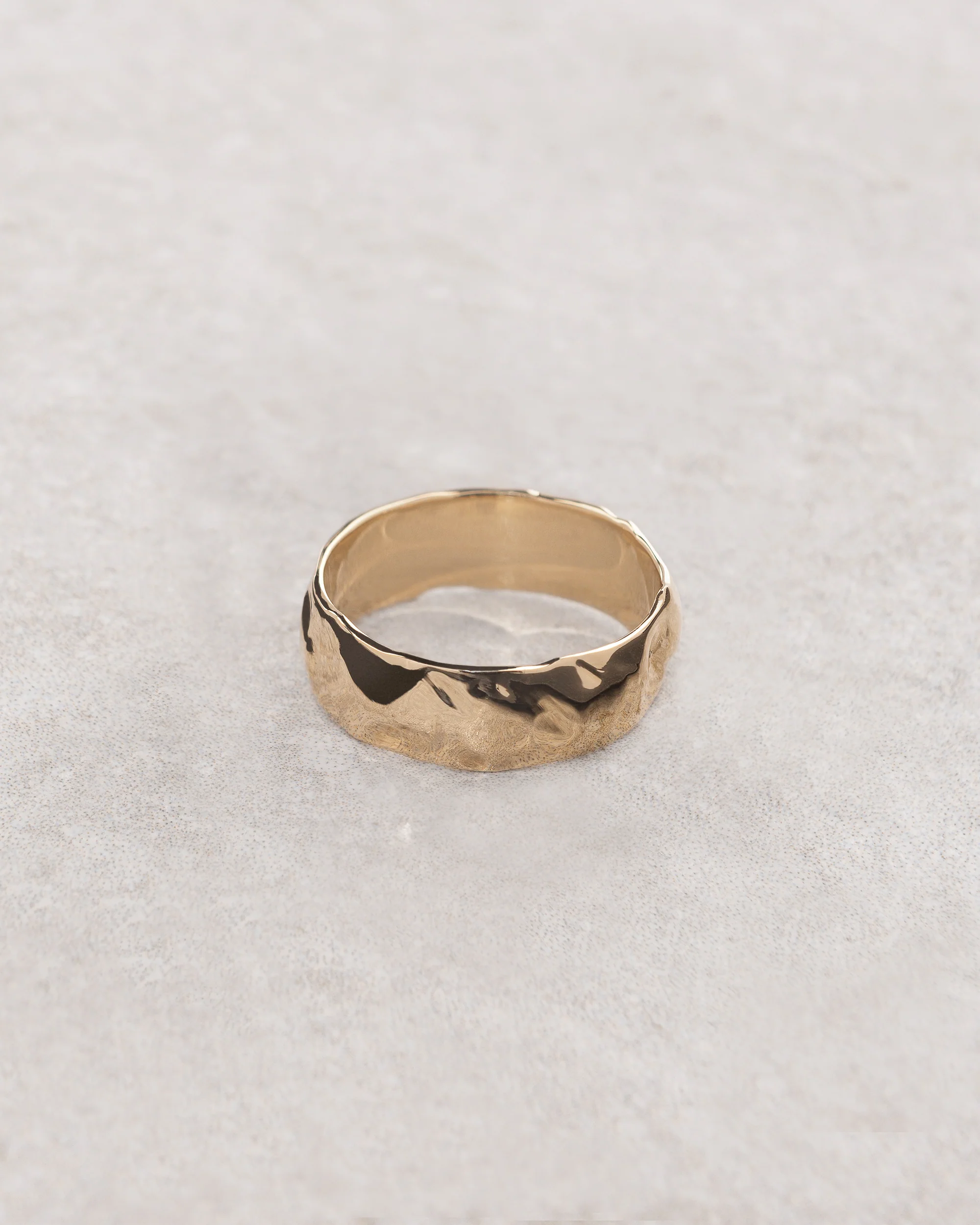Wide wedding band for man, melted effect ring - Image 4