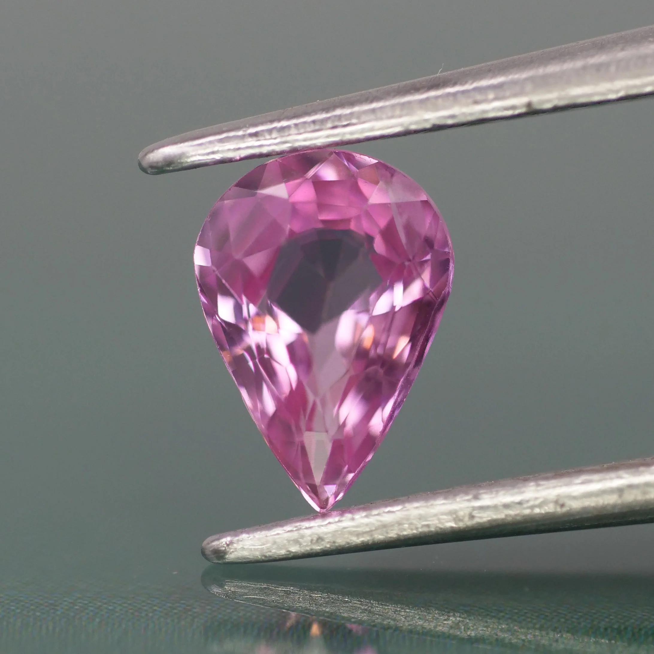 Sapphire | natural, pink color, pear-cut, *7x5mm, 0.75ct, Madagascar