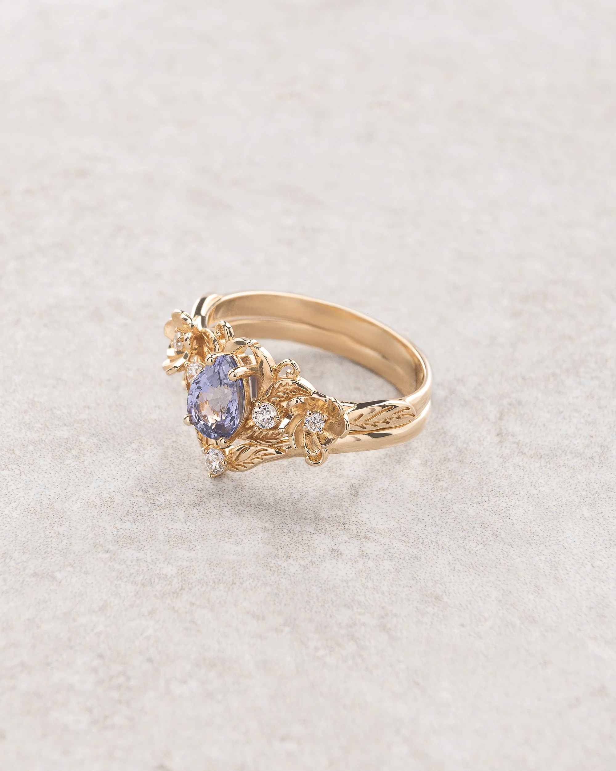 Purple sapphire bridal set with diamonds / Adelina - Image 2