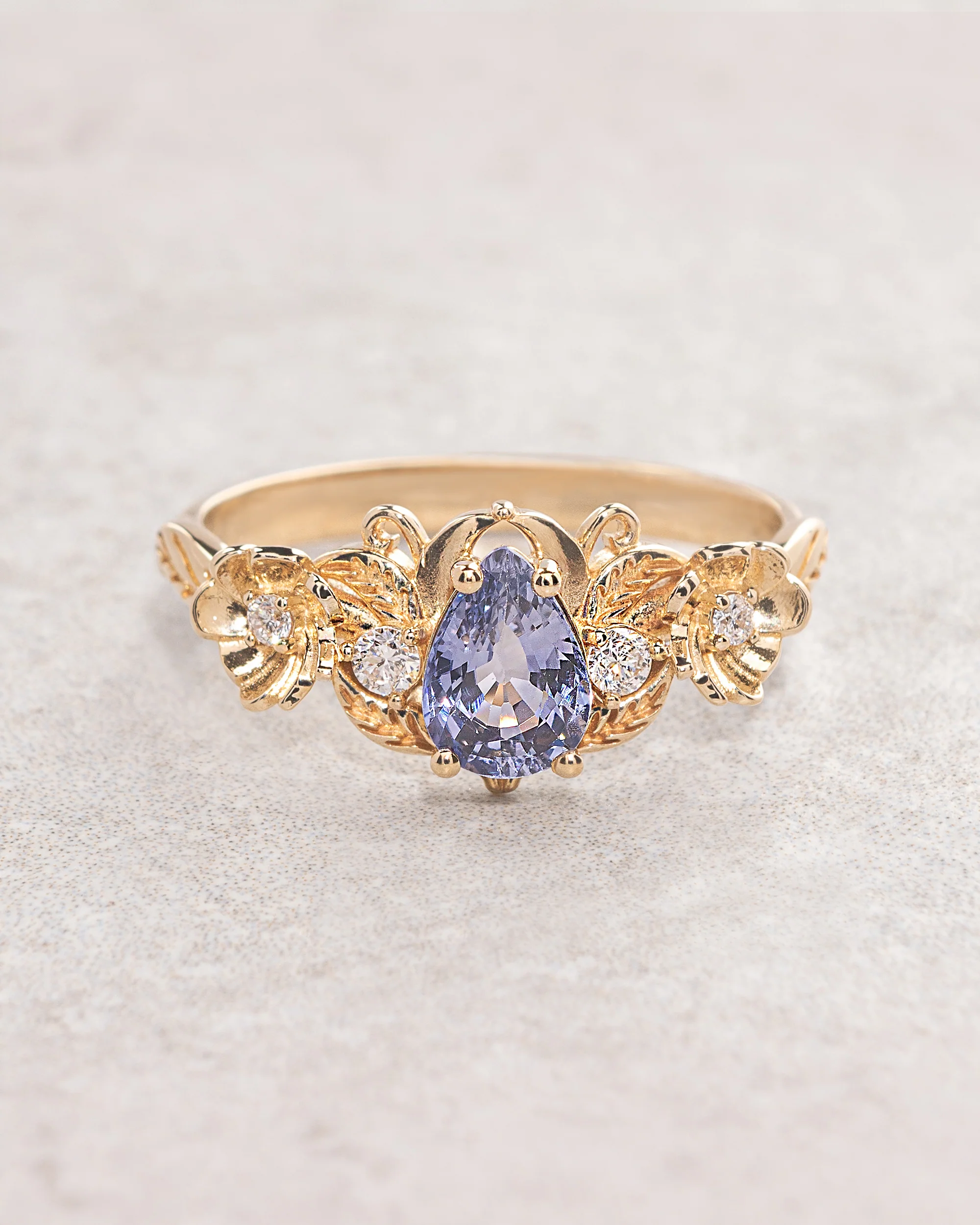 Purple sapphire bridal set with diamonds / Adelina - Image 3