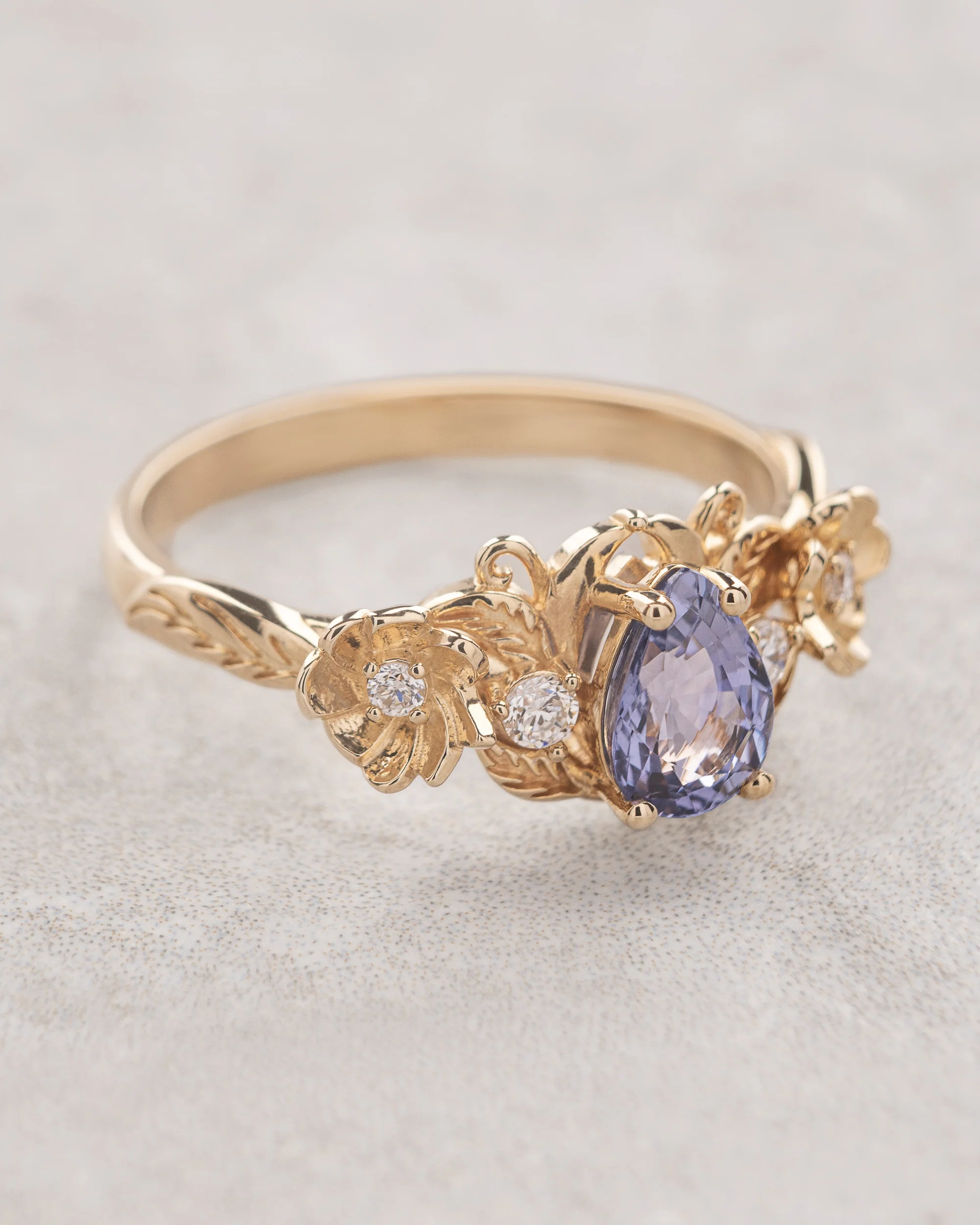 Purple sapphire bridal set with diamonds / Adelina - Image 4