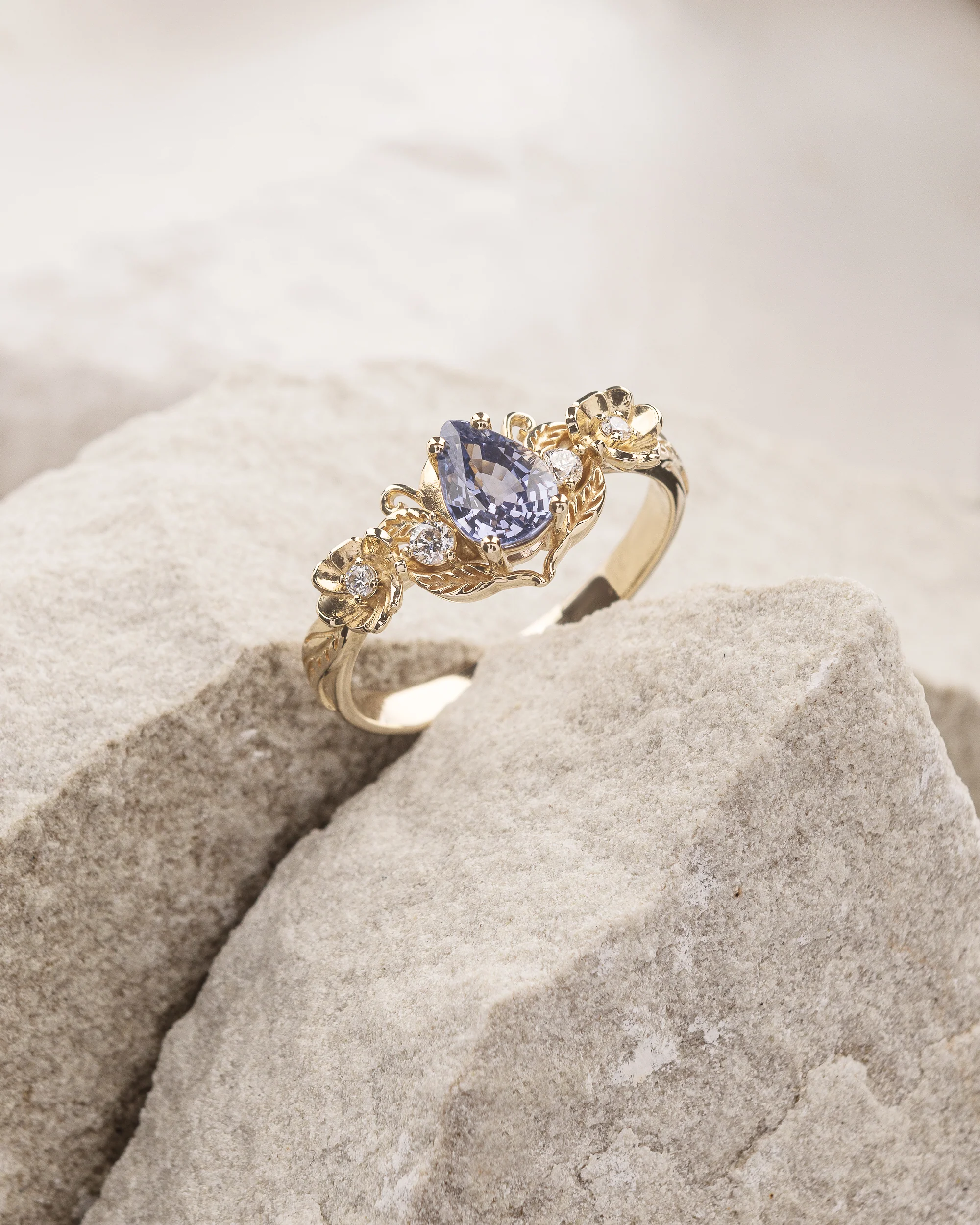 Purple sapphire bridal set with diamonds / Adelina - Image 5