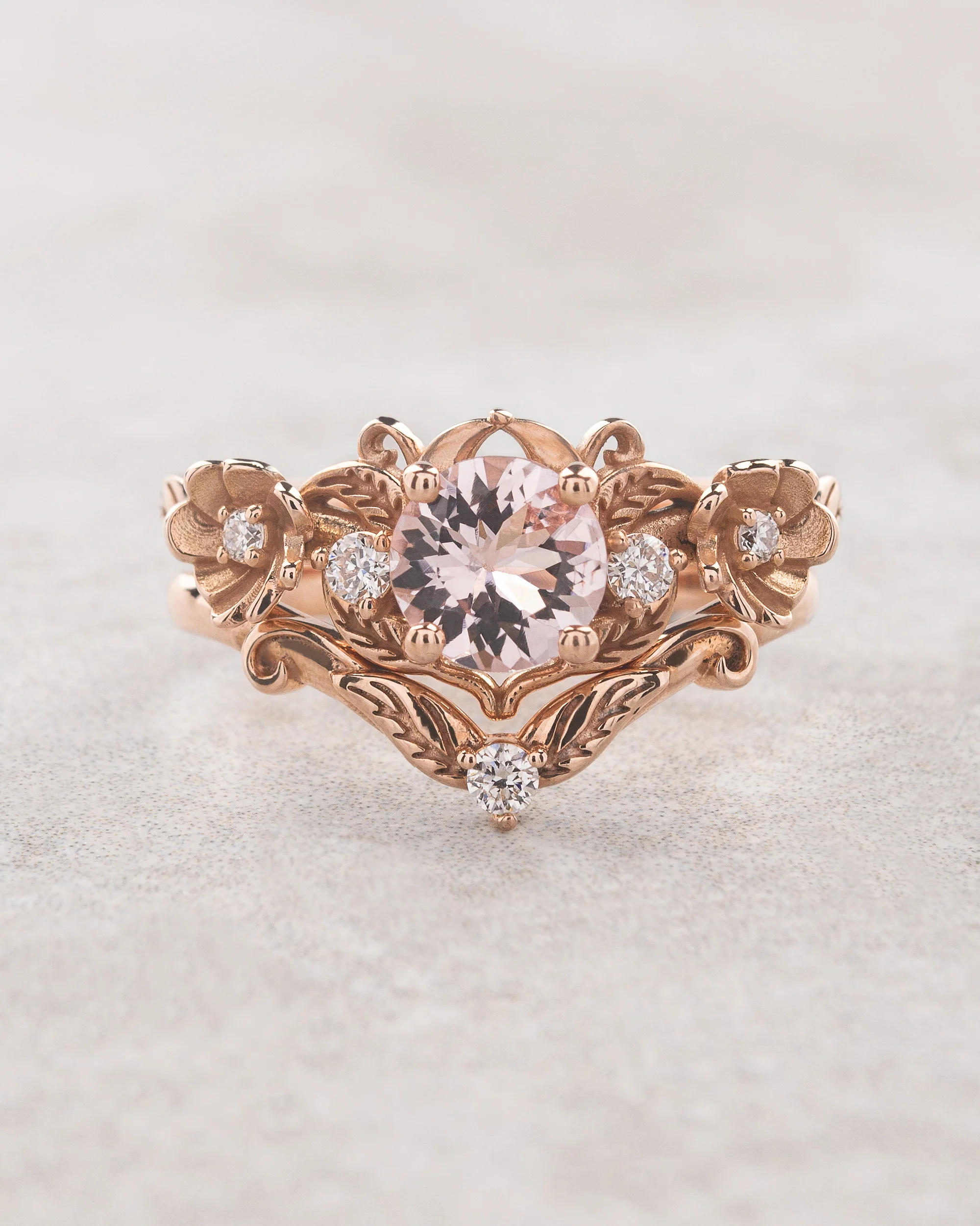READY TO SHIP: Adelina engagement ring with pink morganite, 14K rose gold, RING SIZES: 5.5 - 8.5 US - Image 5