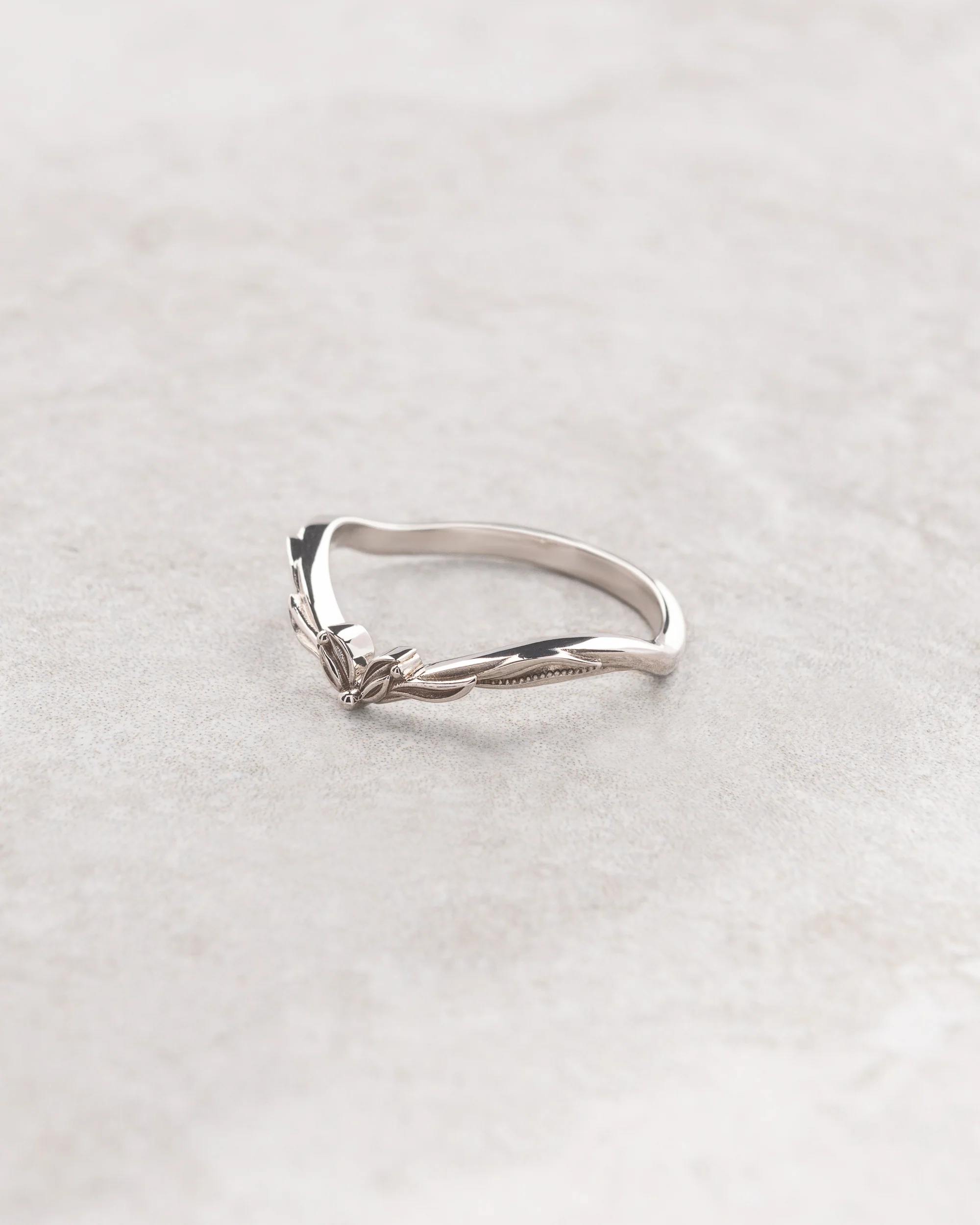 READY TO SHIP Adonis matching wedding band in 14K white gold RING SIZE 5.5 - 8.5 US - Image 2