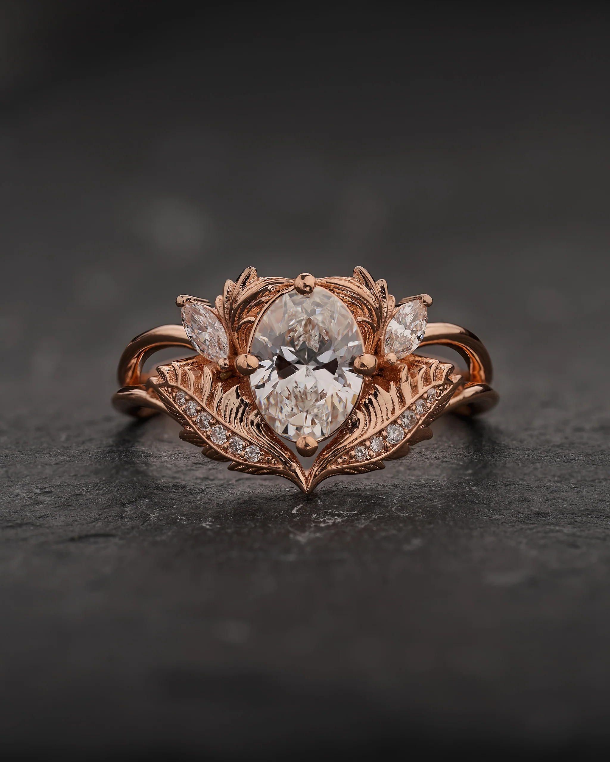 READY TO SHIP Adonis ring with lab-grown diamond, 14K rose gold, AVAILABLE RING SIZES: 6.5 - 9.5 US