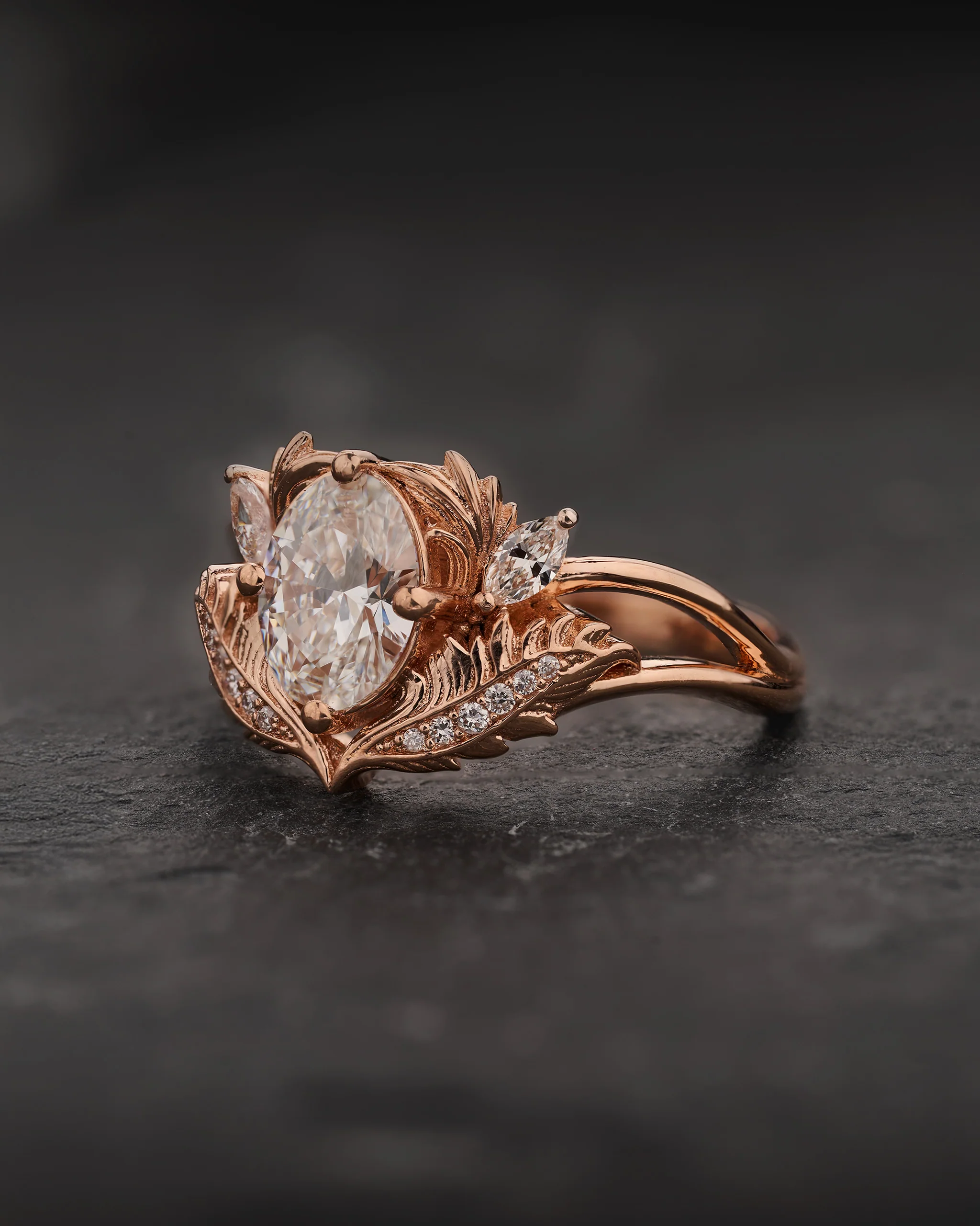 READY TO SHIP Adonis ring with lab-grown diamond, 14K rose gold, AVAILABLE RING SIZES: 6.5 - 9.5 US - Image 2