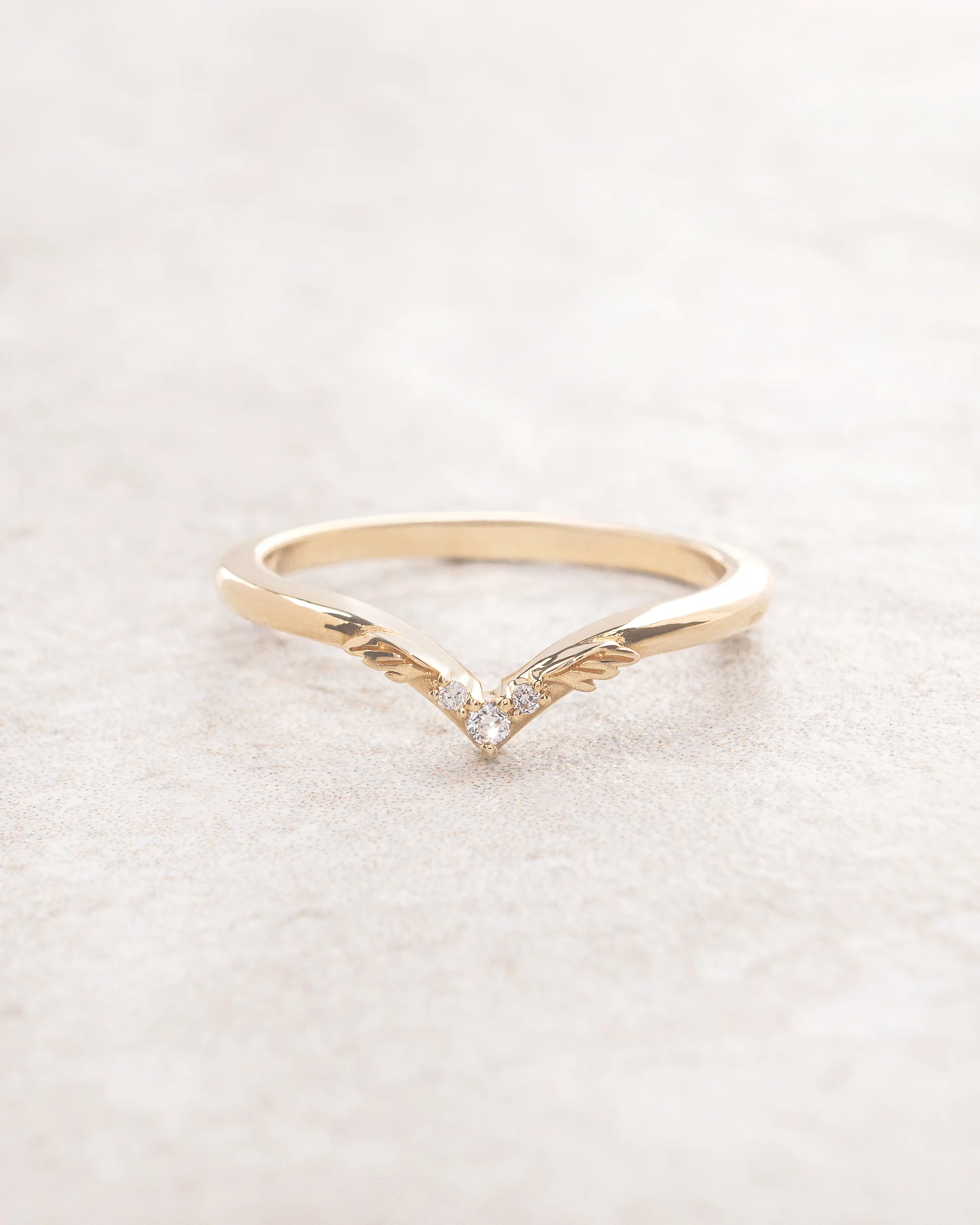 READY TO SHIP Amelia matching wedding band in 14K yellow gold RING SIZE 5.5 - 8.5 US
