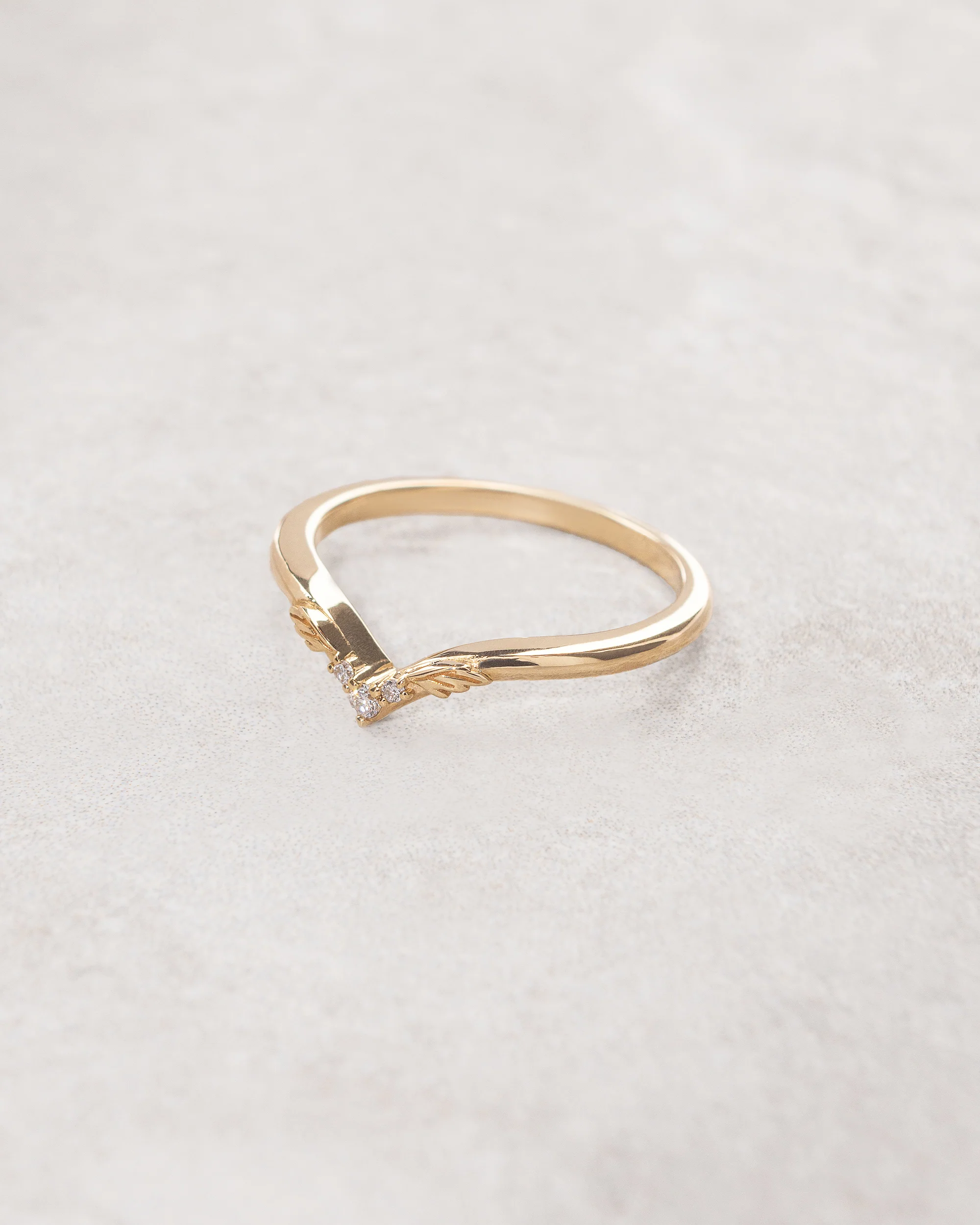 READY TO SHIP Amelia matching wedding band in 14K yellow gold RING SIZE 5.5 - 8.5 US - Image 2