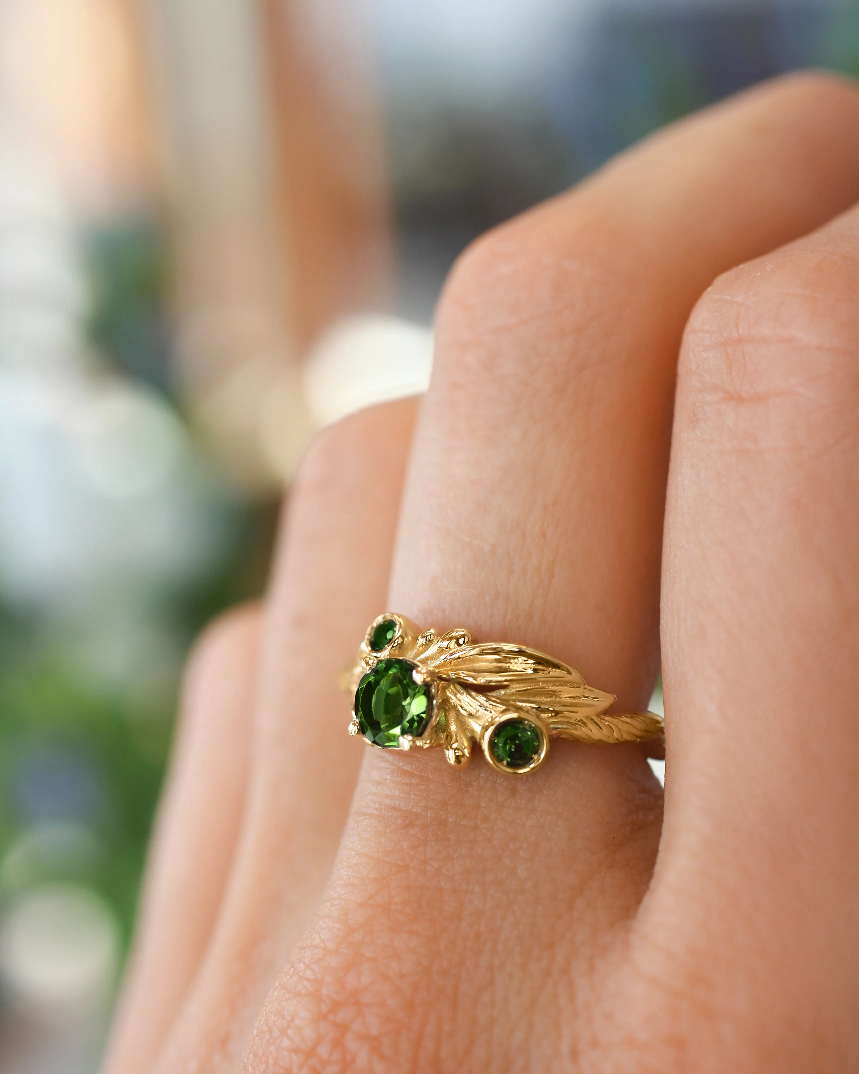 READY TO SHIP Olivia in 14K yellow gold, natural untreated tourmalines RING SIZE 5 - 8 US - Image 5