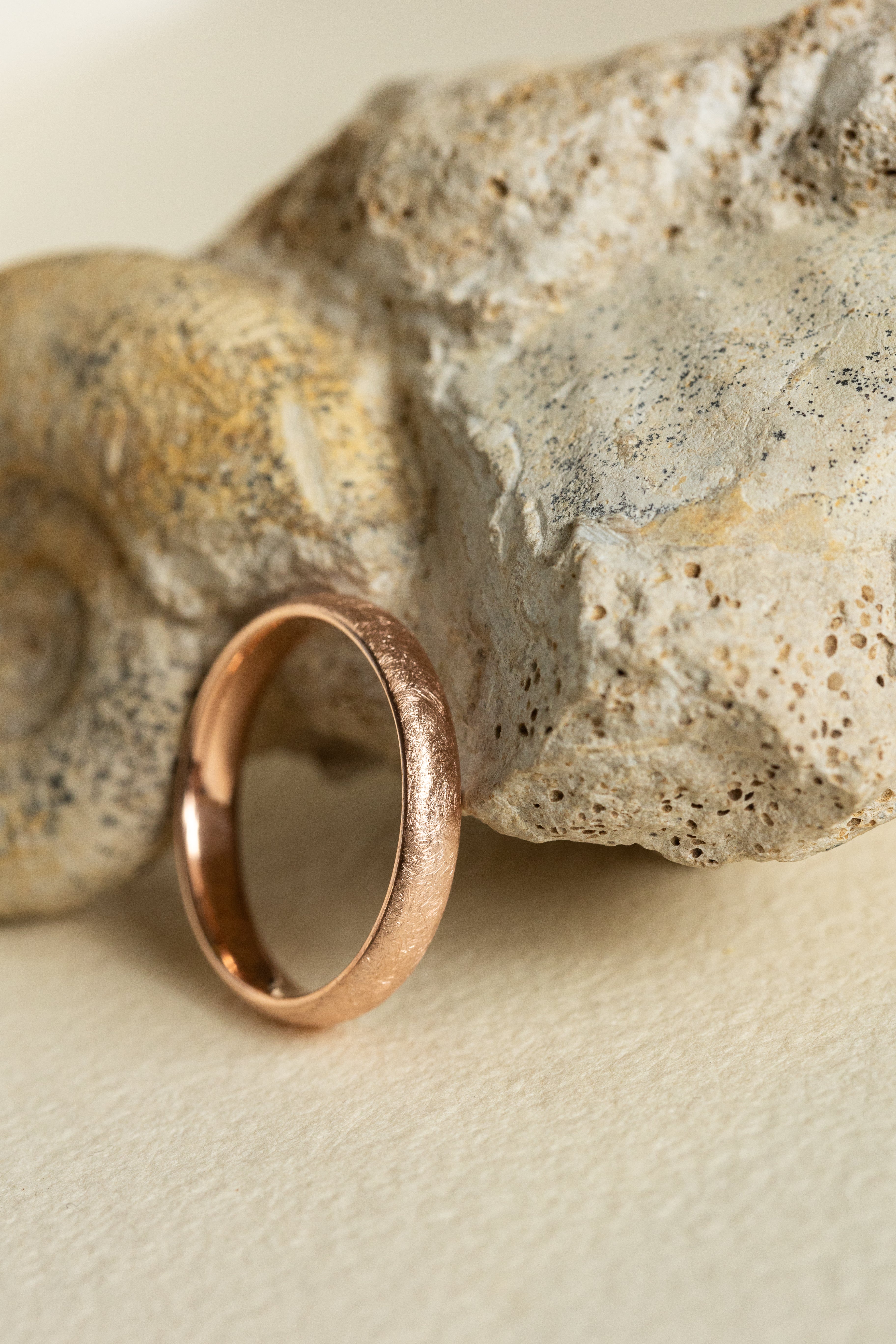 READY TO SHIP Rose Gold 4mm Wide Band: Matte Finish Ice Wedding Rings, AVAILABLE RING SIZES 9 US - Image 3