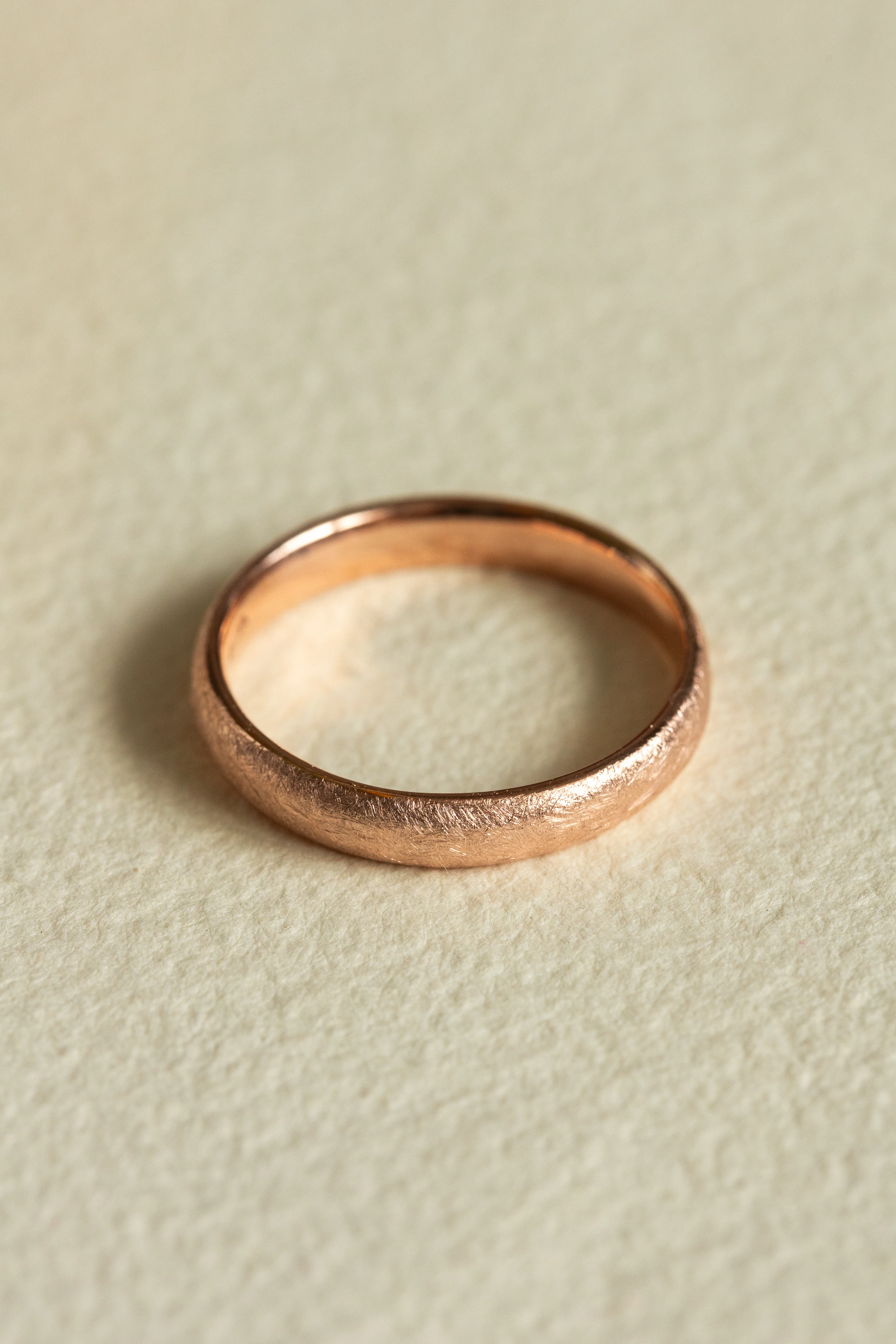 READY TO SHIP Rose Gold 4mm Wide Band: Matte Finish Ice Wedding Rings, AVAILABLE RING SIZES 9 US - Image 4