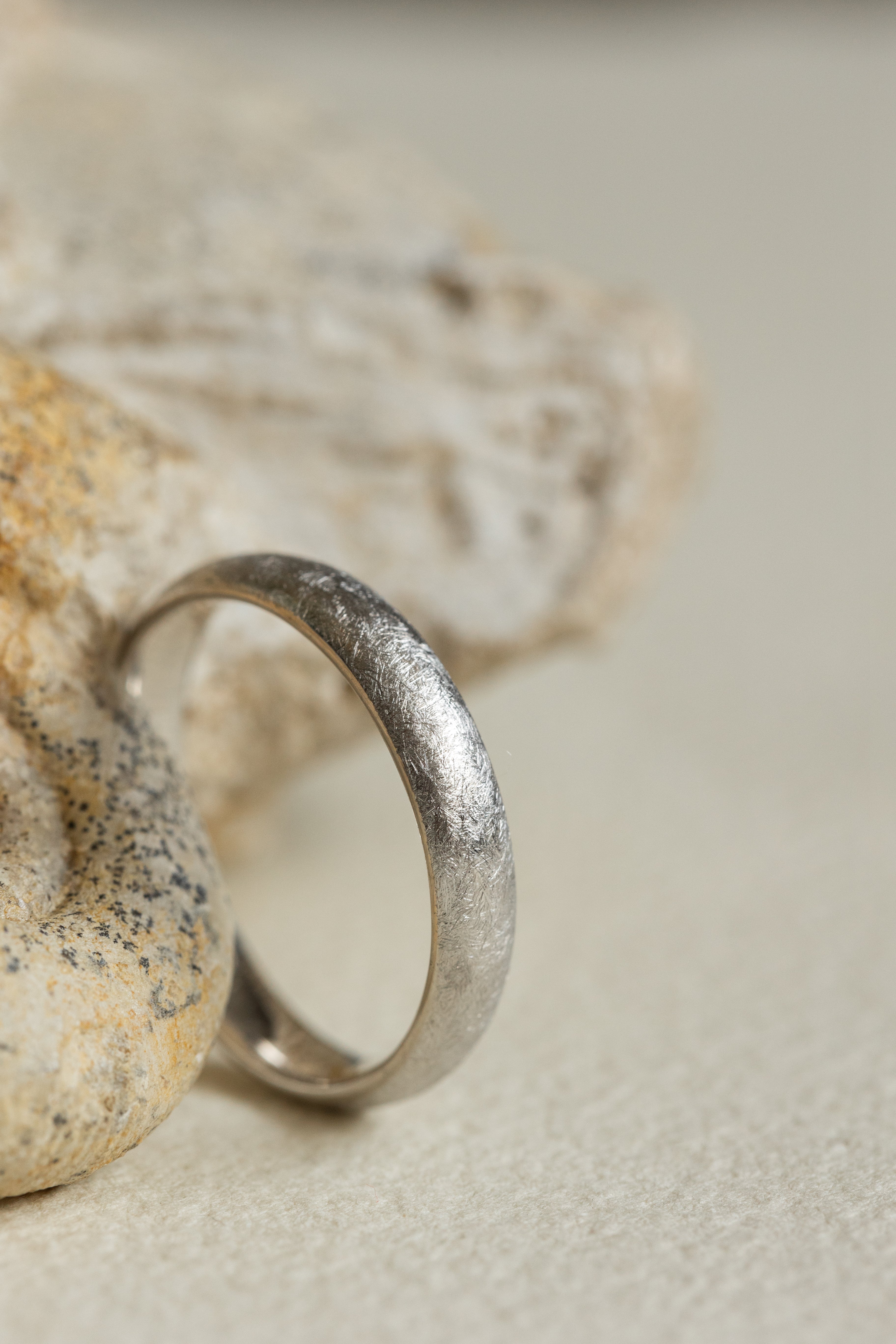 READY TO SHIP White Gold 4mm Wide Band: Matte Finish Ice Wedding Rings, AVAILABLE RING SIZES 9US - Image 2