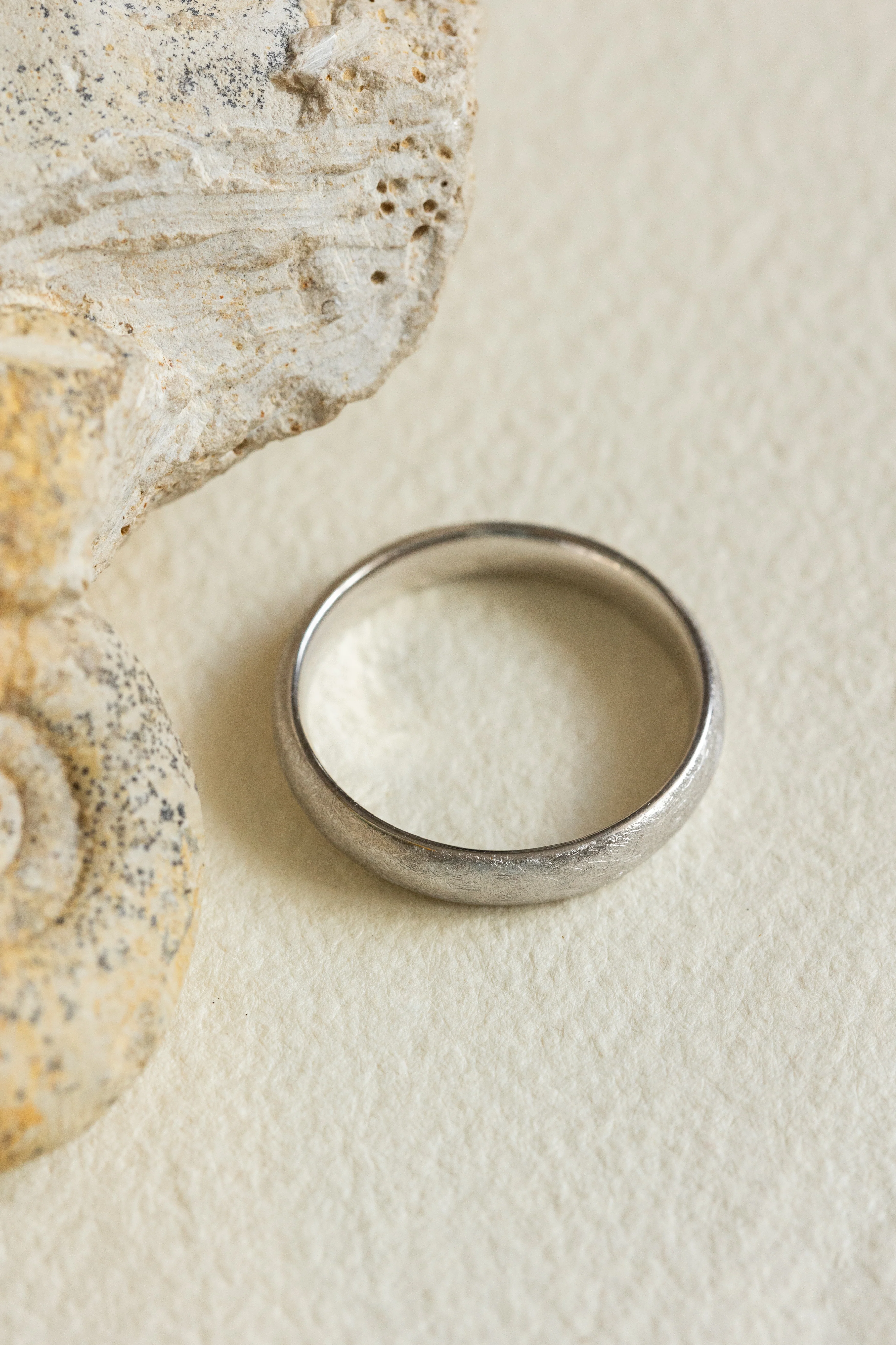 READY TO SHIP White Gold 4mm Wide Band: Matte Finish Ice Wedding Rings, AVAILABLE RING SIZES 9US - Image 4