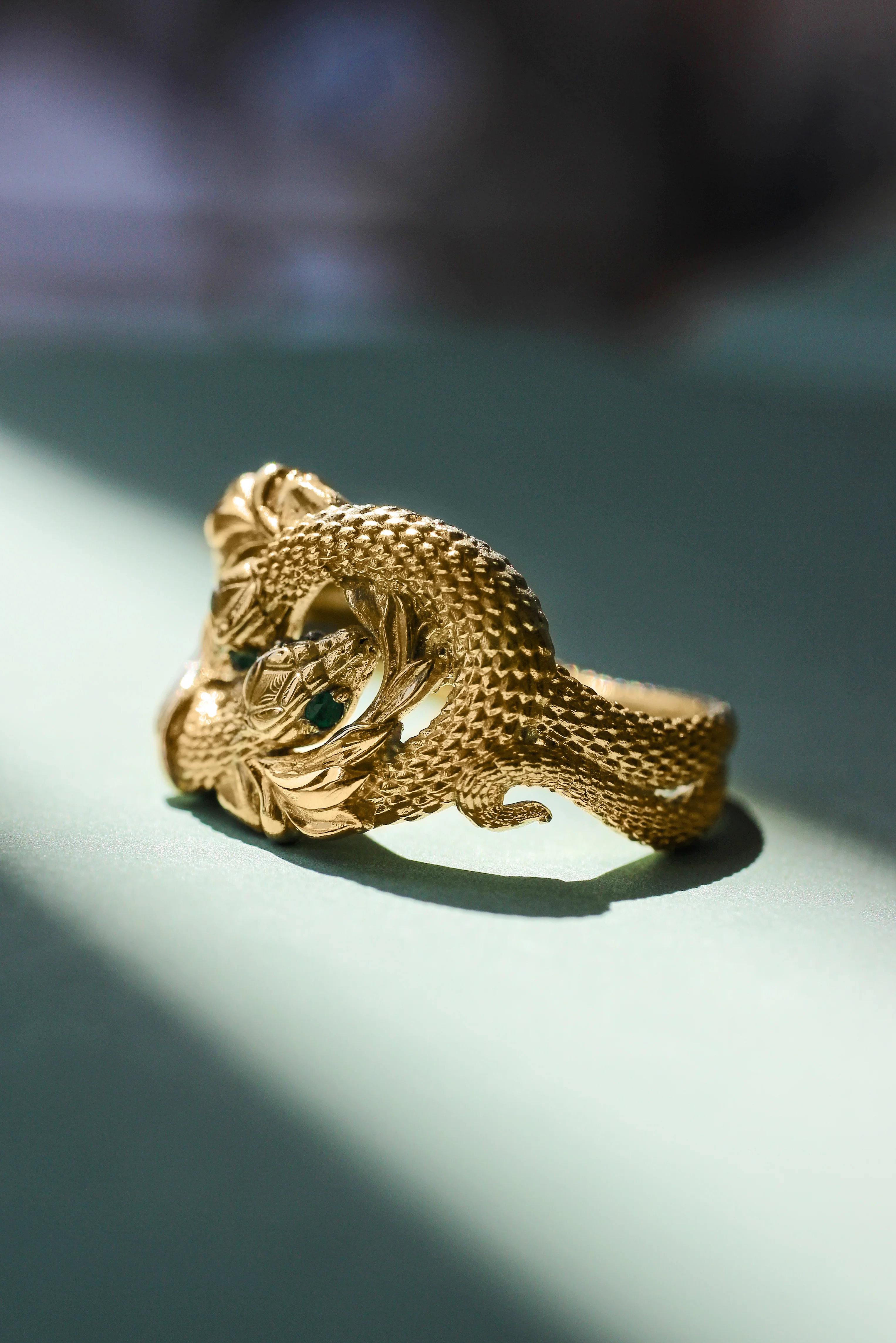 Ring of Barahir, two snakes statement ring - Image 3