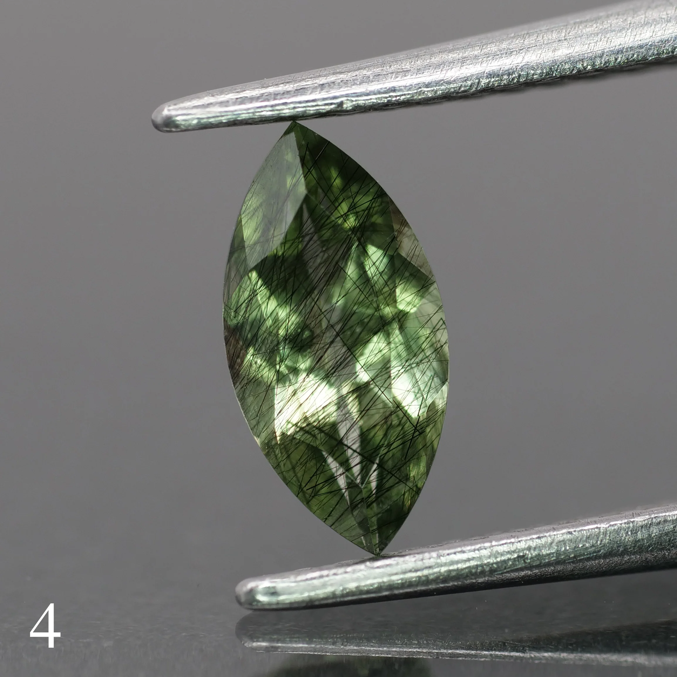 Rutile Peridot | natural, green color, marquise-cut, 8x4mm, 0.5ct - choose yours - Image 5