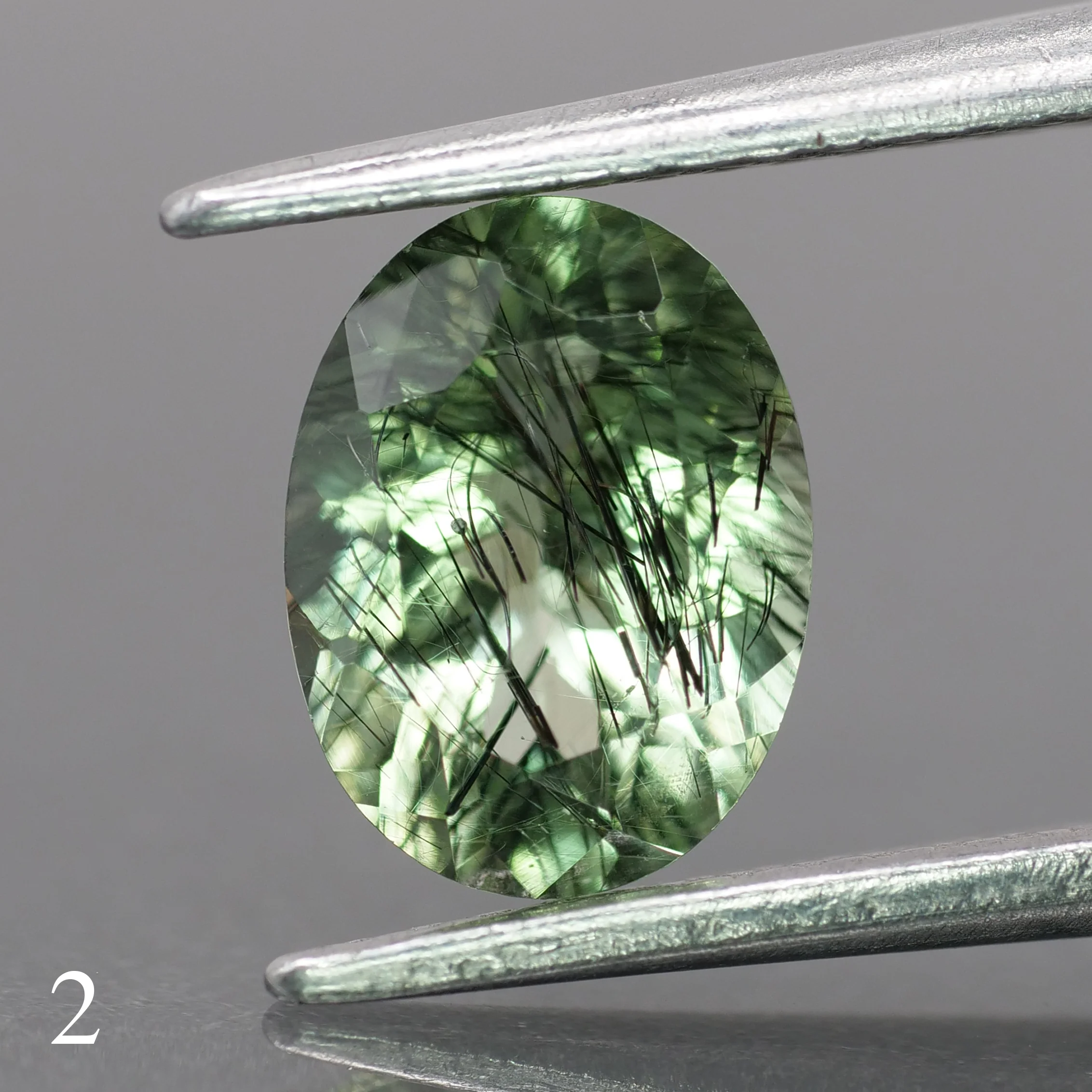 Rutile Peridot | natural, green color, oval-cut, 8x6mm, 1.2ct - choose yours - Image 3