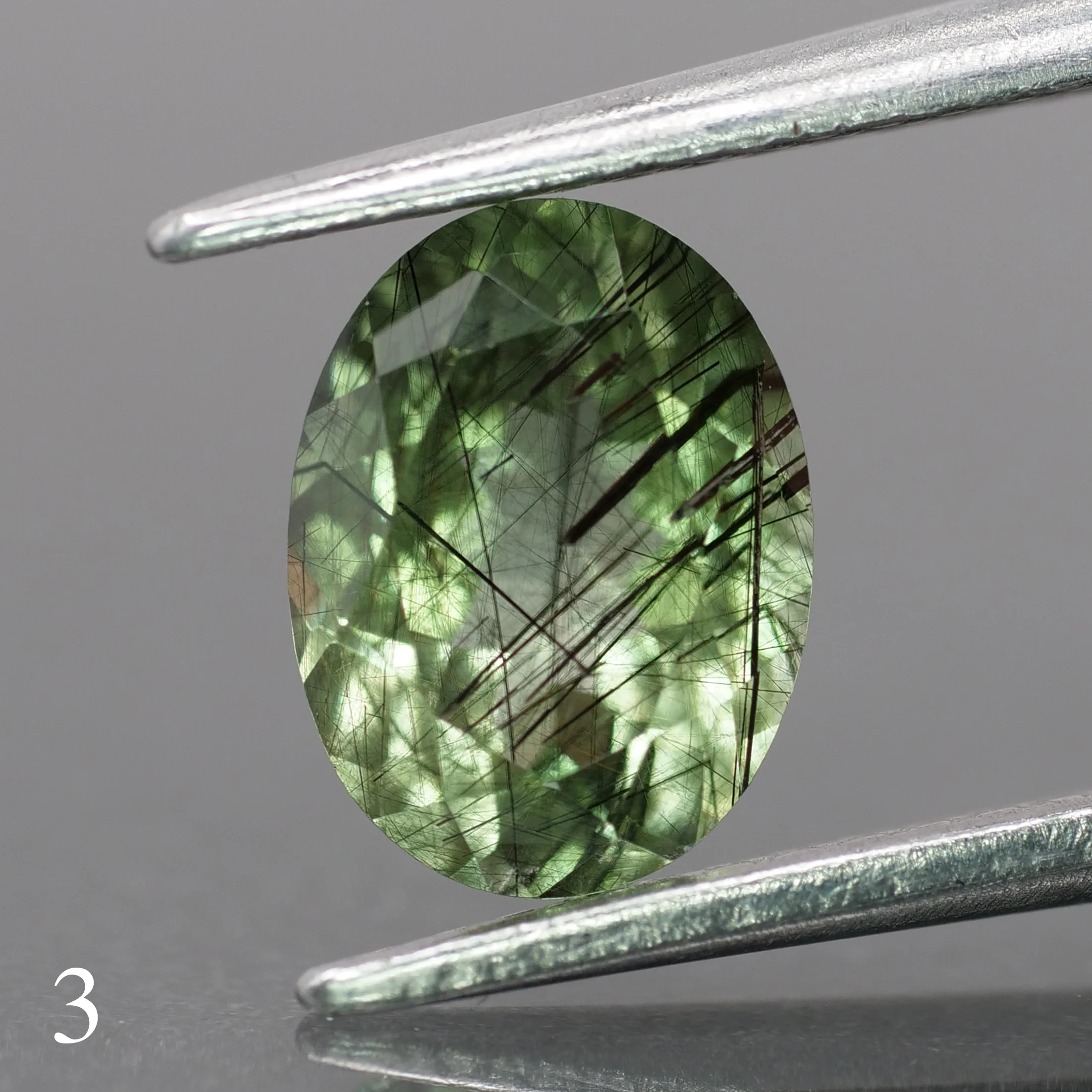 Rutile Peridot | natural, green color, oval-cut, 8x6mm, 1.2ct - choose yours - Image 4