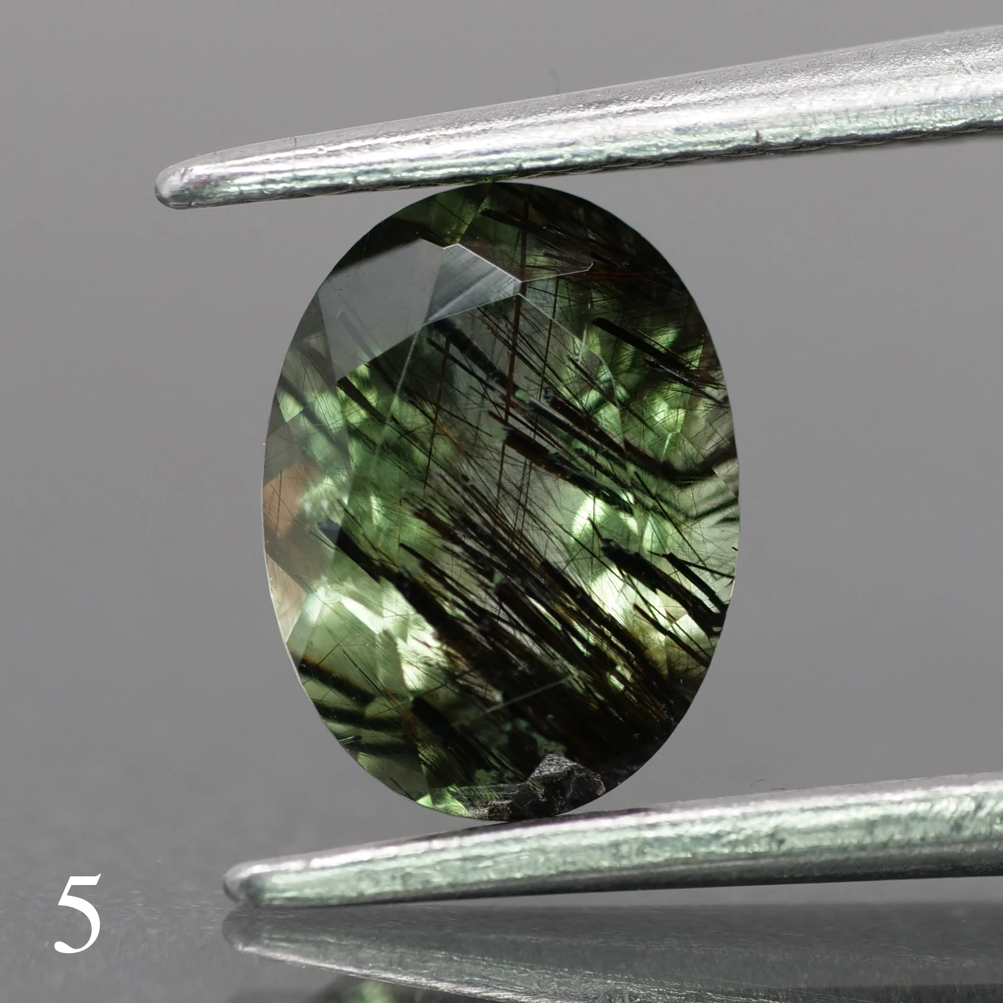 Rutile Peridot | natural, green color, oval-cut, 8x6mm, 1.2ct - choose yours - Image 6
