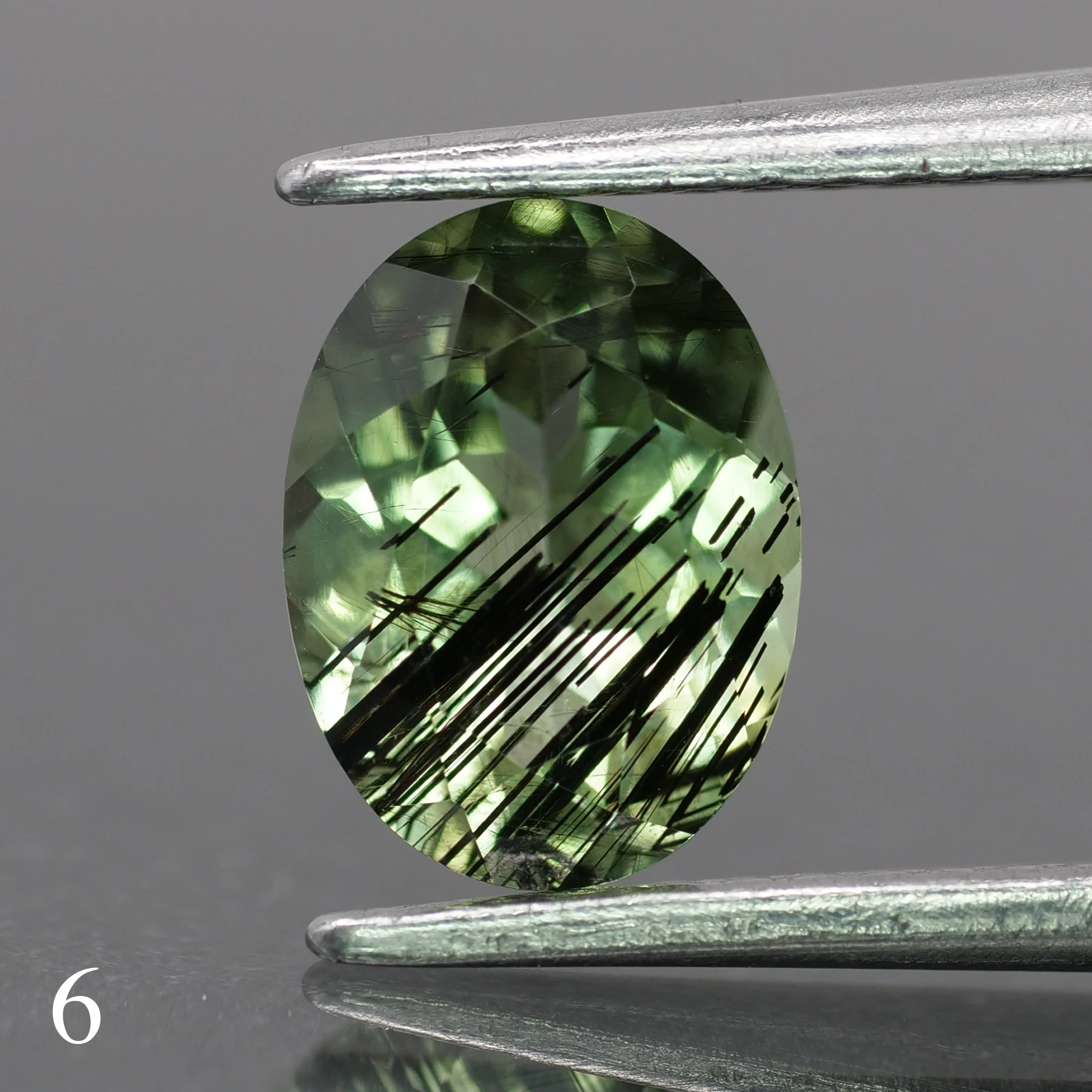 Rutile Peridot | natural, green color, oval-cut, 8x6mm, 1.2ct - choose yours - Image 7