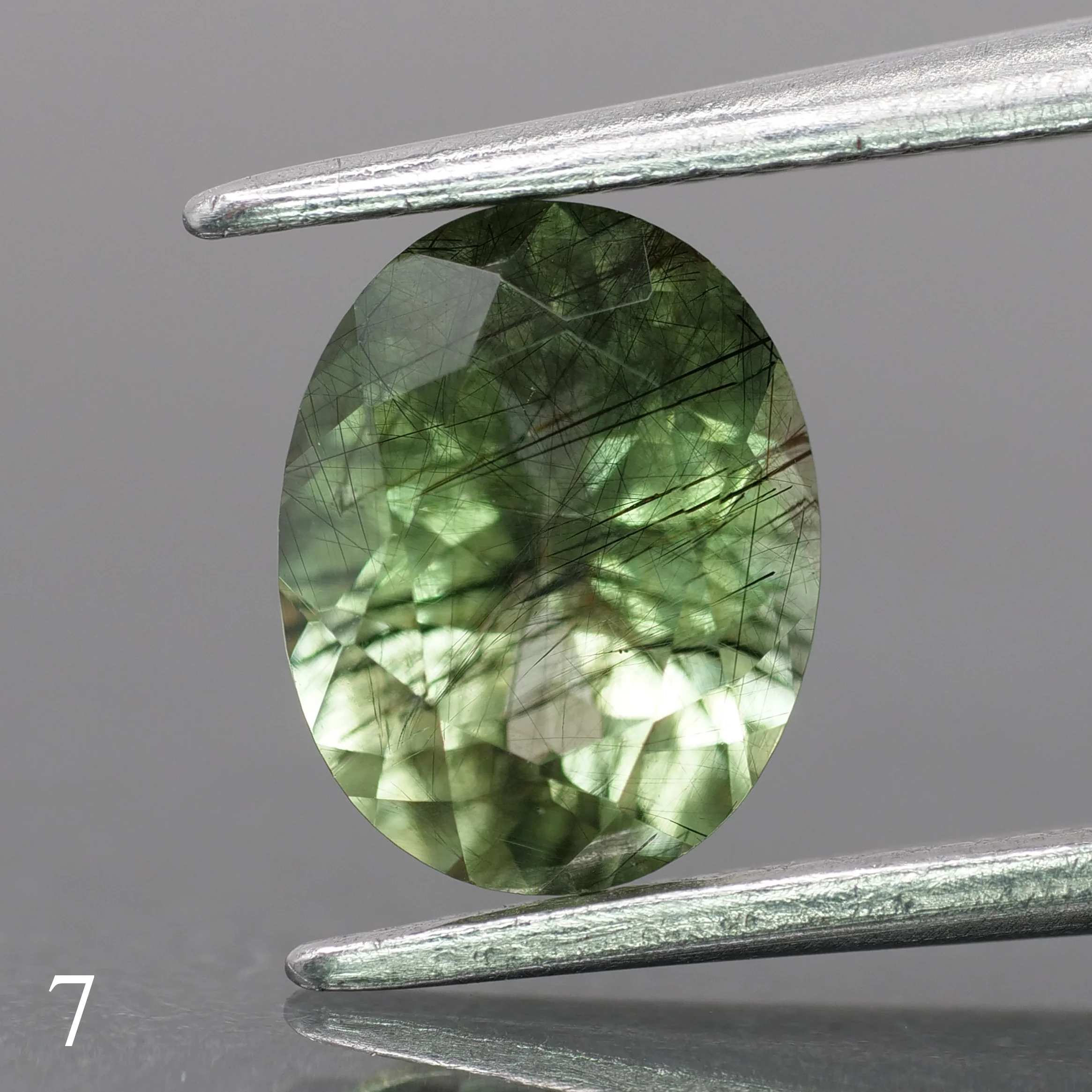 Rutile Peridot | natural, green color, oval-cut, 8x6mm, 1.2ct - choose yours - Image 8
