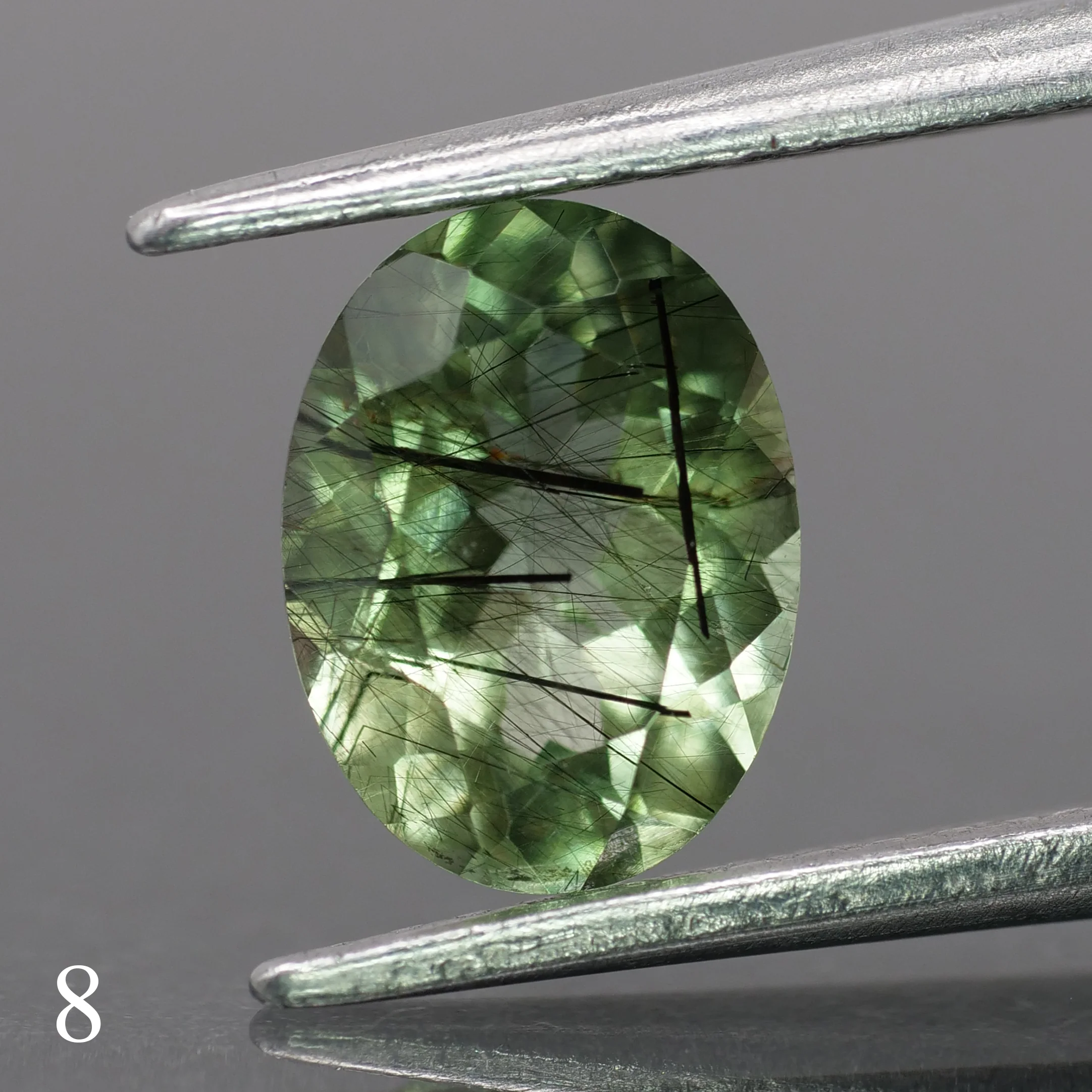 Rutile Peridot | natural, green color, oval-cut, 8x6mm, 1.2ct - choose yours - Image 9