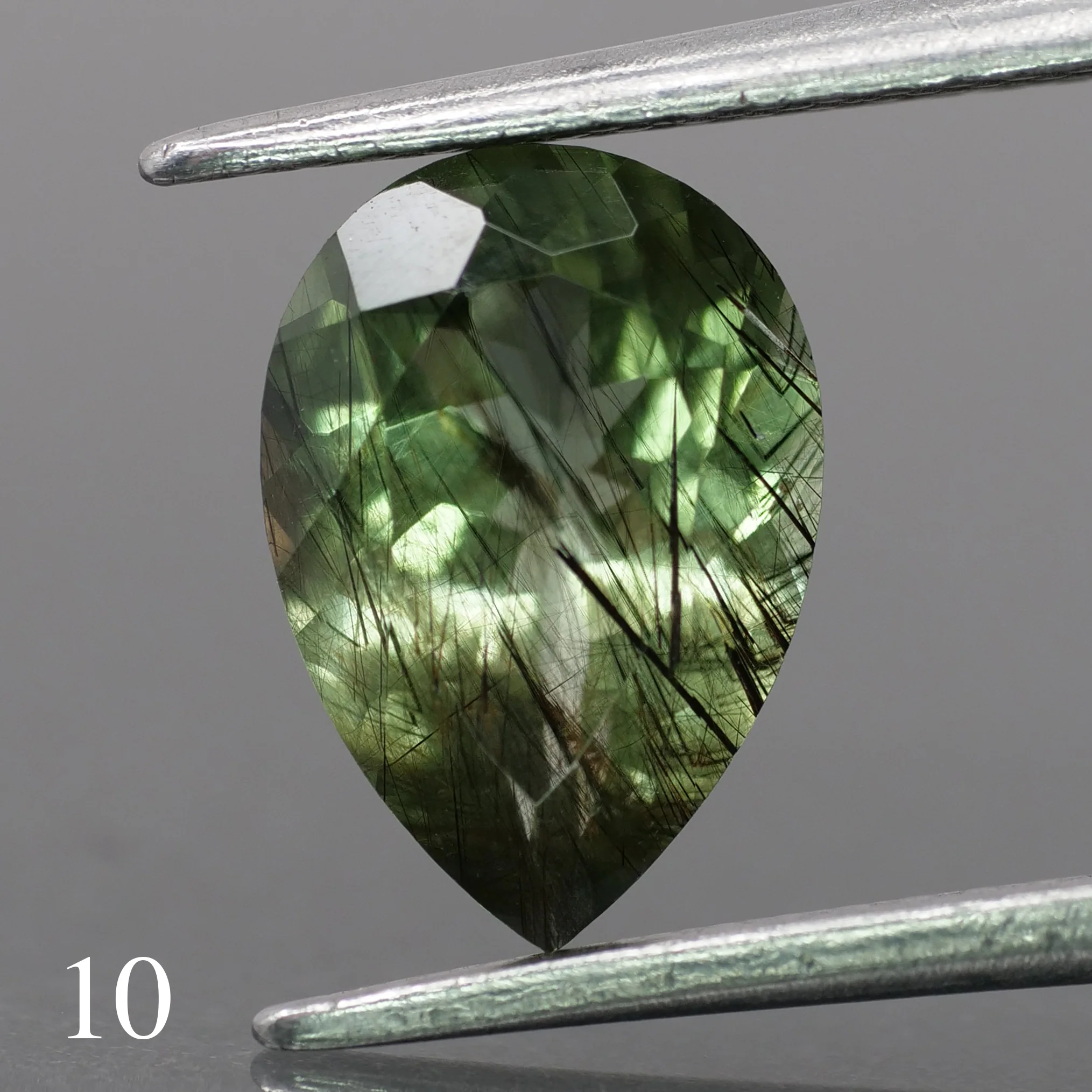 Rutile Peridot | natural, green color, pear-cut, 10x7mm, 1.7ct - choose yours - Image 11