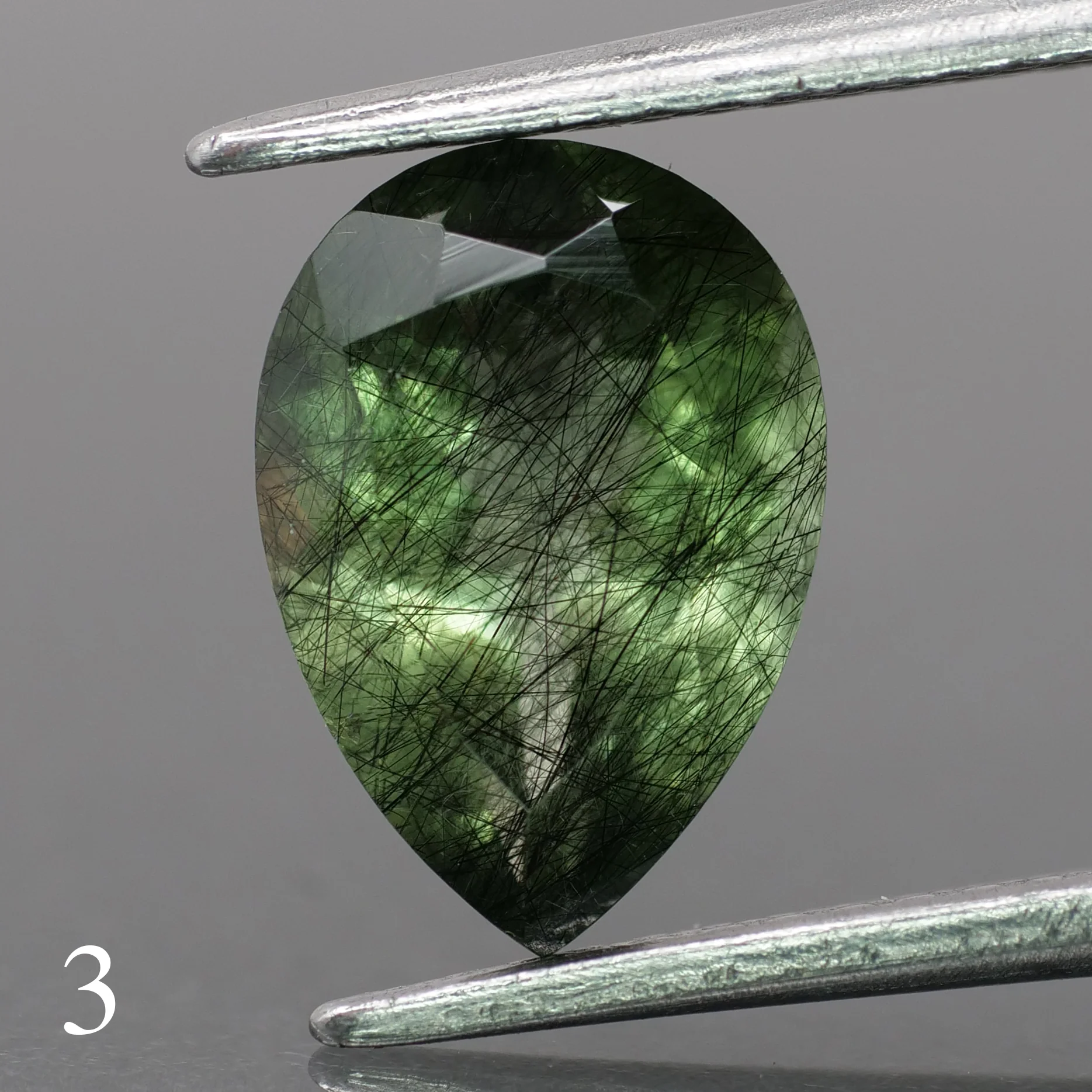 Rutile Peridot | natural, green color, pear-cut, 10x7mm, 1.7ct - choose yours - Image 4