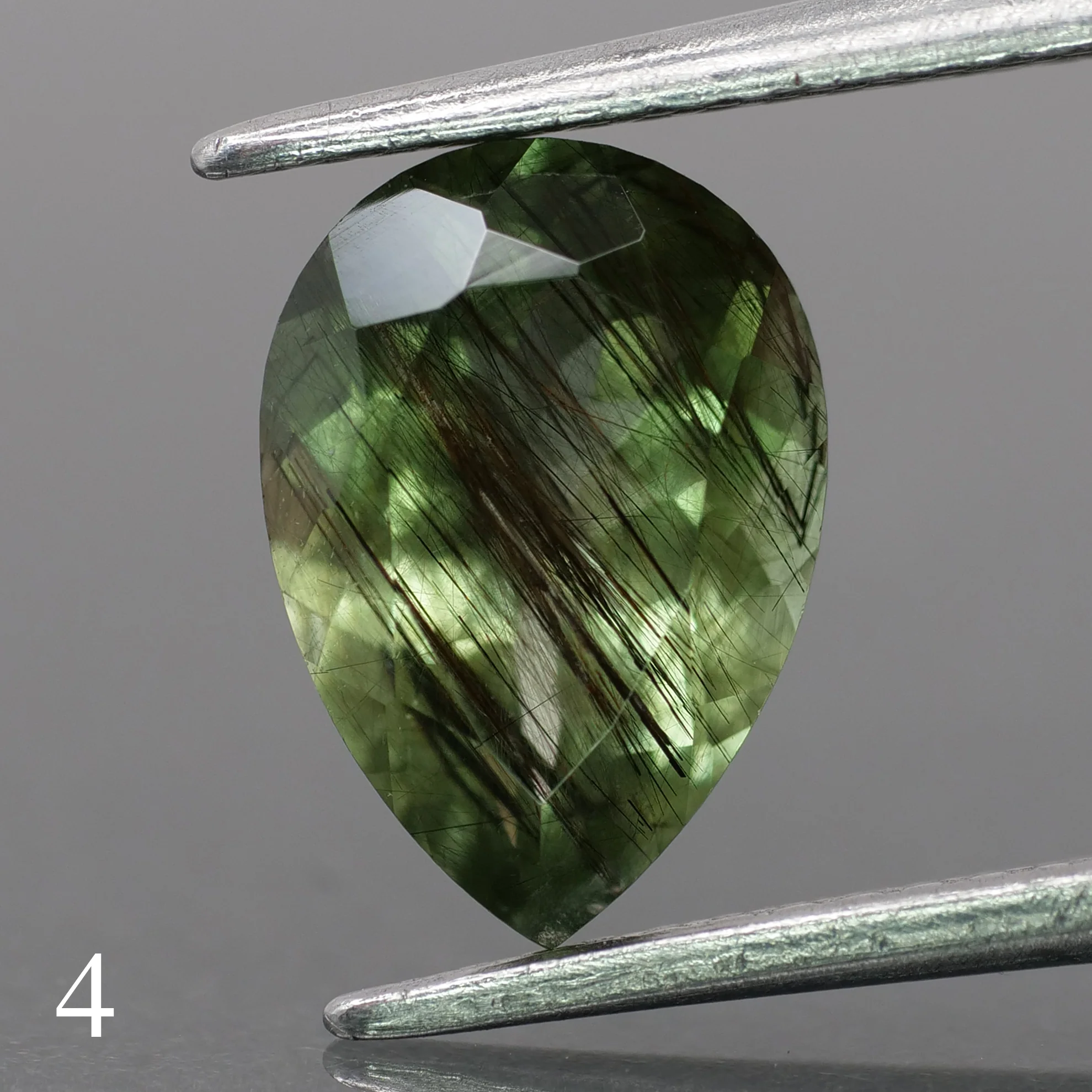 Rutile Peridot | natural, green color, pear-cut, 10x7mm, 1.7ct - choose yours - Image 5