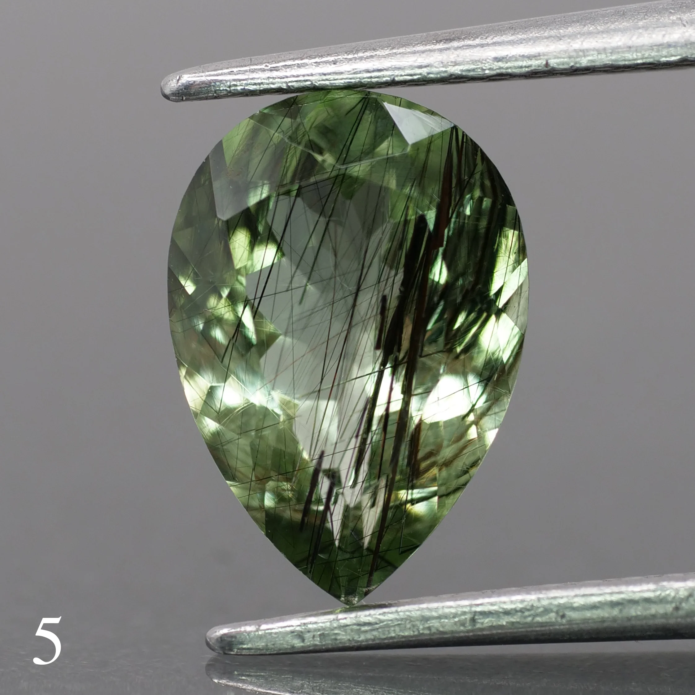 Rutile Peridot | natural, green color, pear-cut, 10x7mm, 1.7ct - choose yours - Image 6