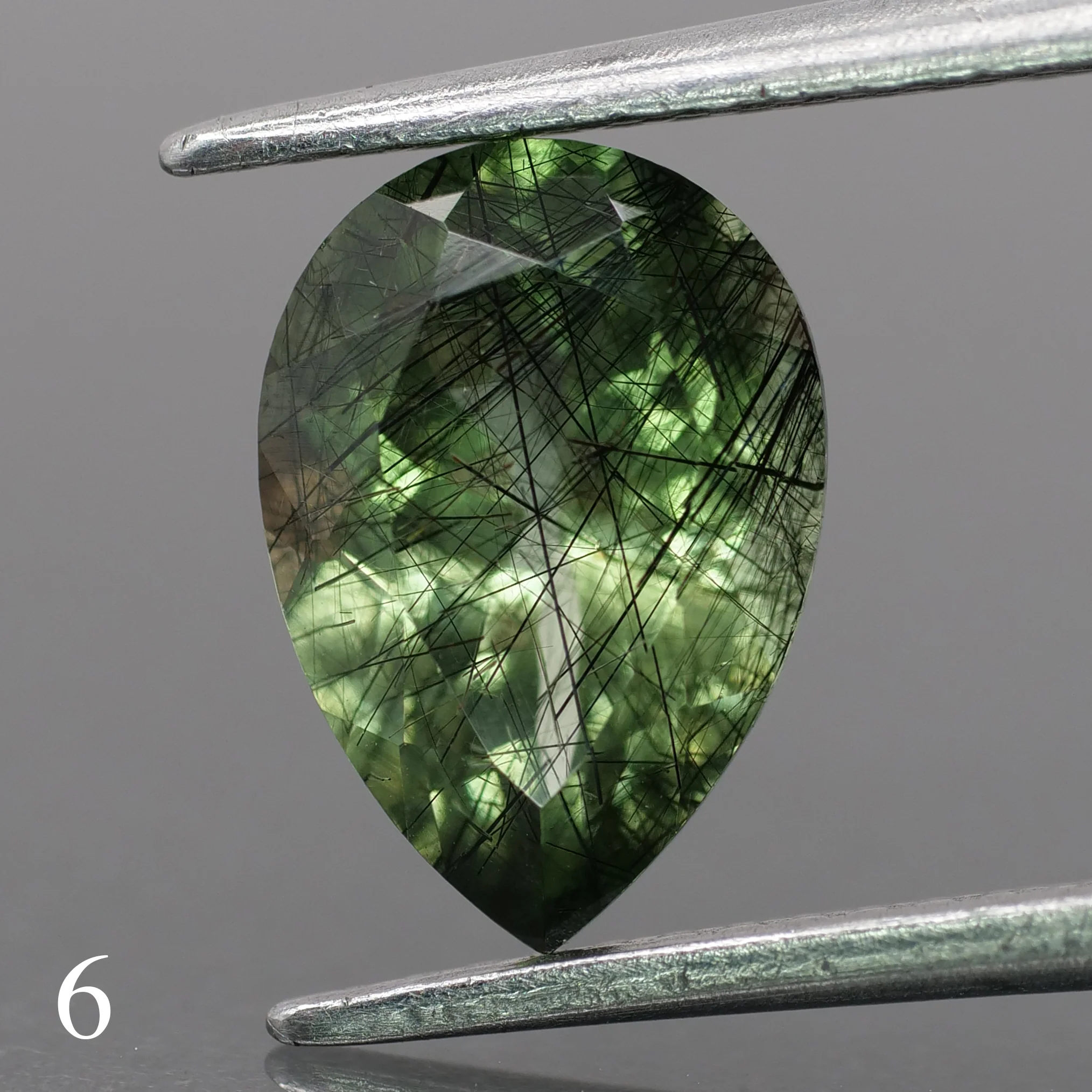 Rutile Peridot | natural, green color, pear-cut, 10x7mm, 1.7ct - choose yours - Image 7
