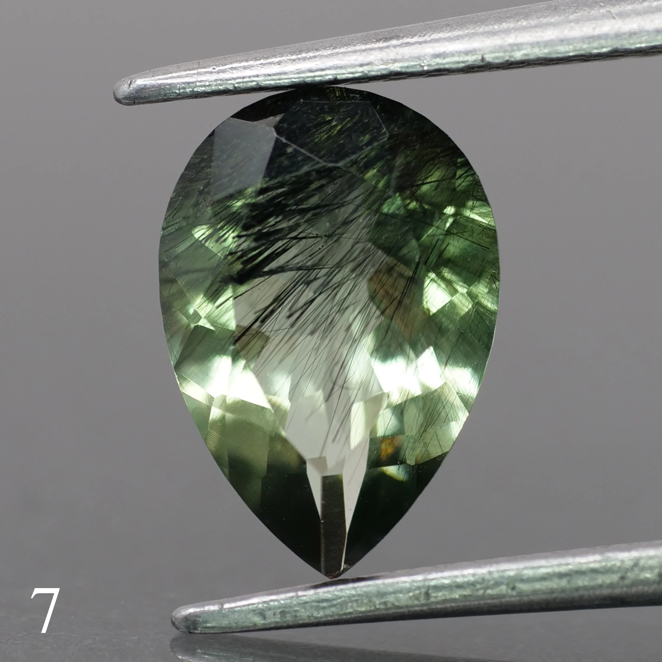 Rutile Peridot | natural, green color, pear-cut, 10x7mm, 1.7ct - choose yours - Image 8
