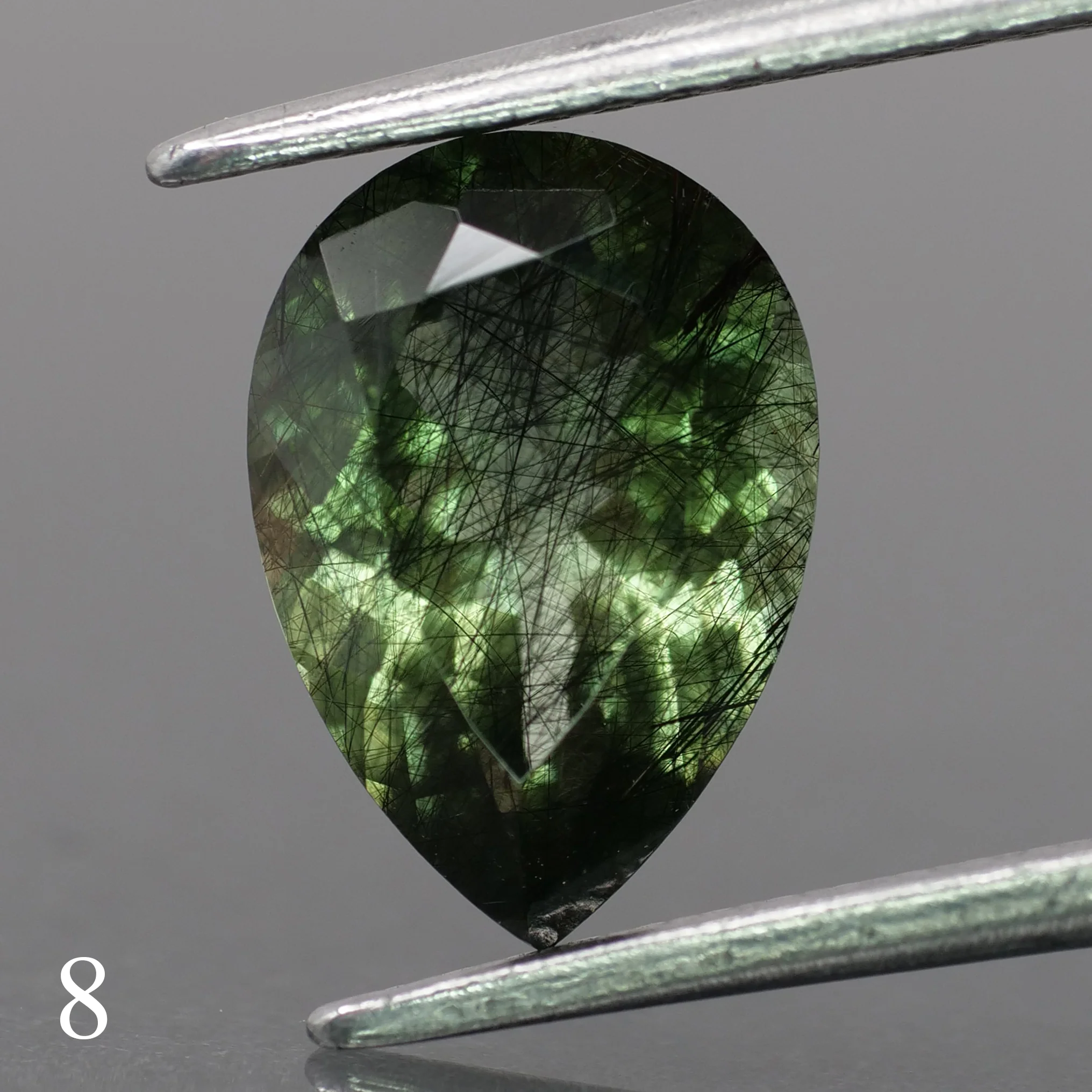 Rutile Peridot | natural, green color, pear-cut, 10x7mm, 1.7ct - choose yours - Image 9