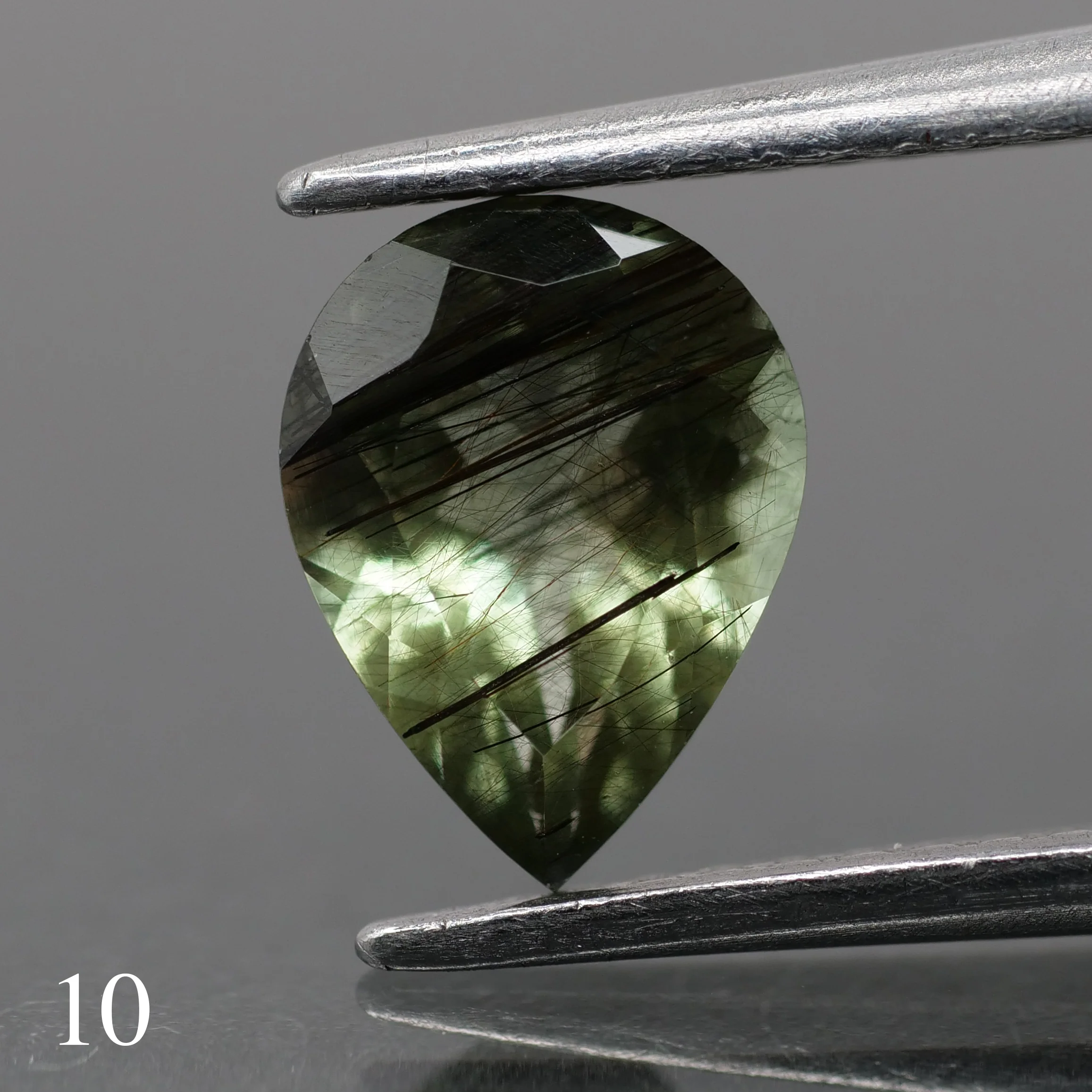 Rutile Peridot | natural, green color, pear-cut, 8x6mm, 1ct - choose yours - Image 10