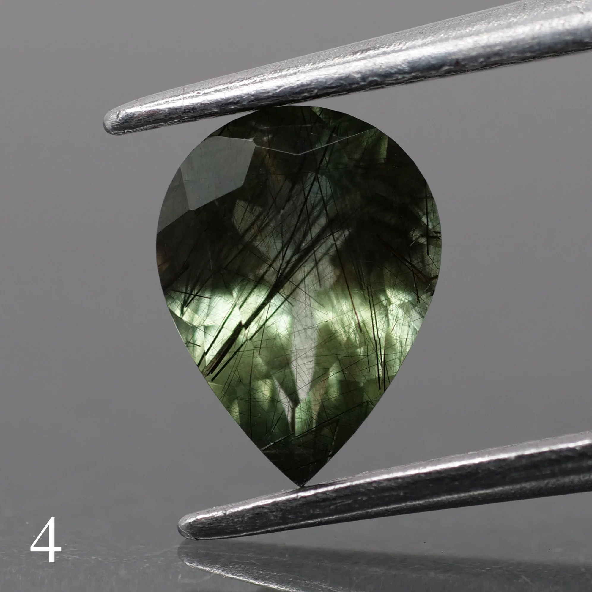 Rutile Peridot | natural, green color, pear-cut, 8x6mm, 1ct - choose yours - Image 4