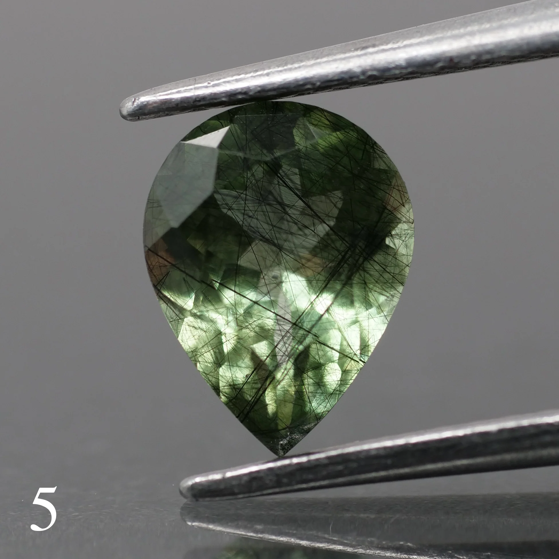 Rutile Peridot | natural, green color, pear-cut, 8x6mm, 1ct - choose yours - Image 5