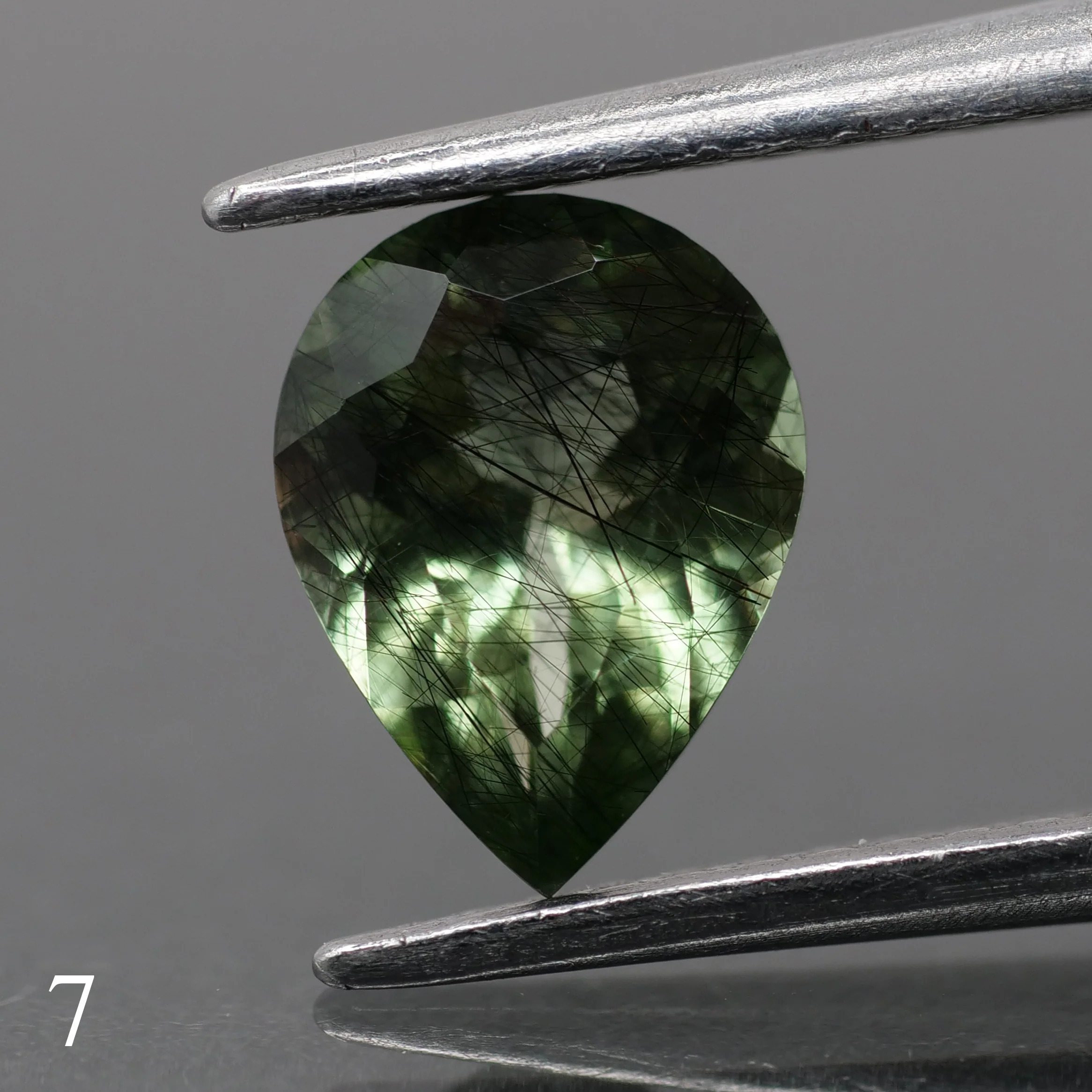 Rutile Peridot | natural, green color, pear-cut, 8x6mm, 1ct - choose yours - Image 7