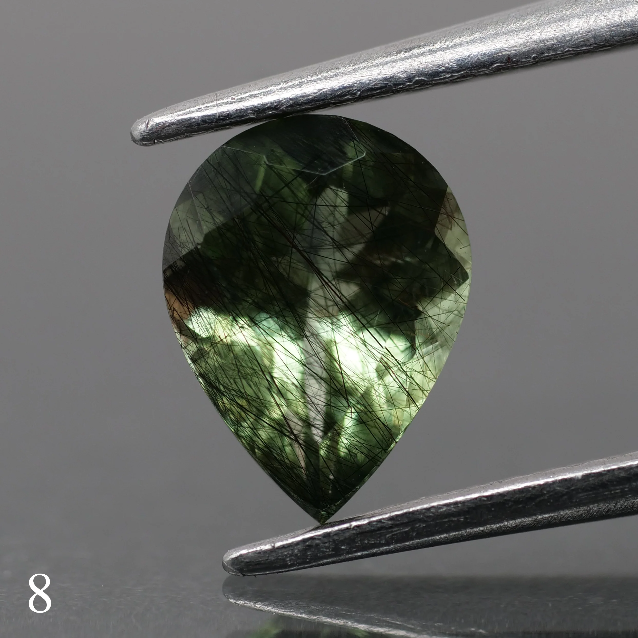 Rutile Peridot | natural, green color, pear-cut, 8x6mm, 1ct - choose yours - Image 8
