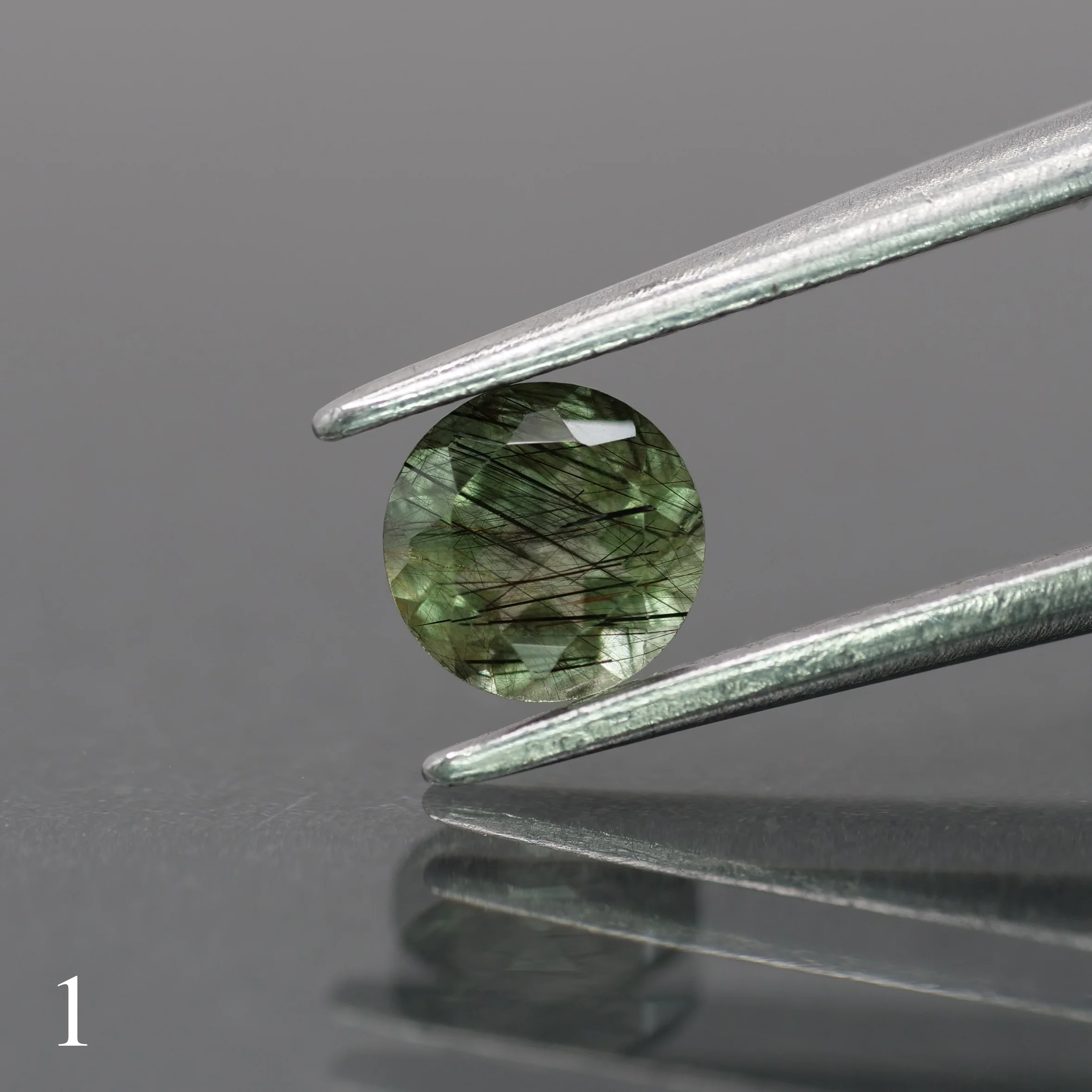 Rutile Peridot | natural, green color, round-cut, 5mm, 0.5ct - choose yours - Image 2