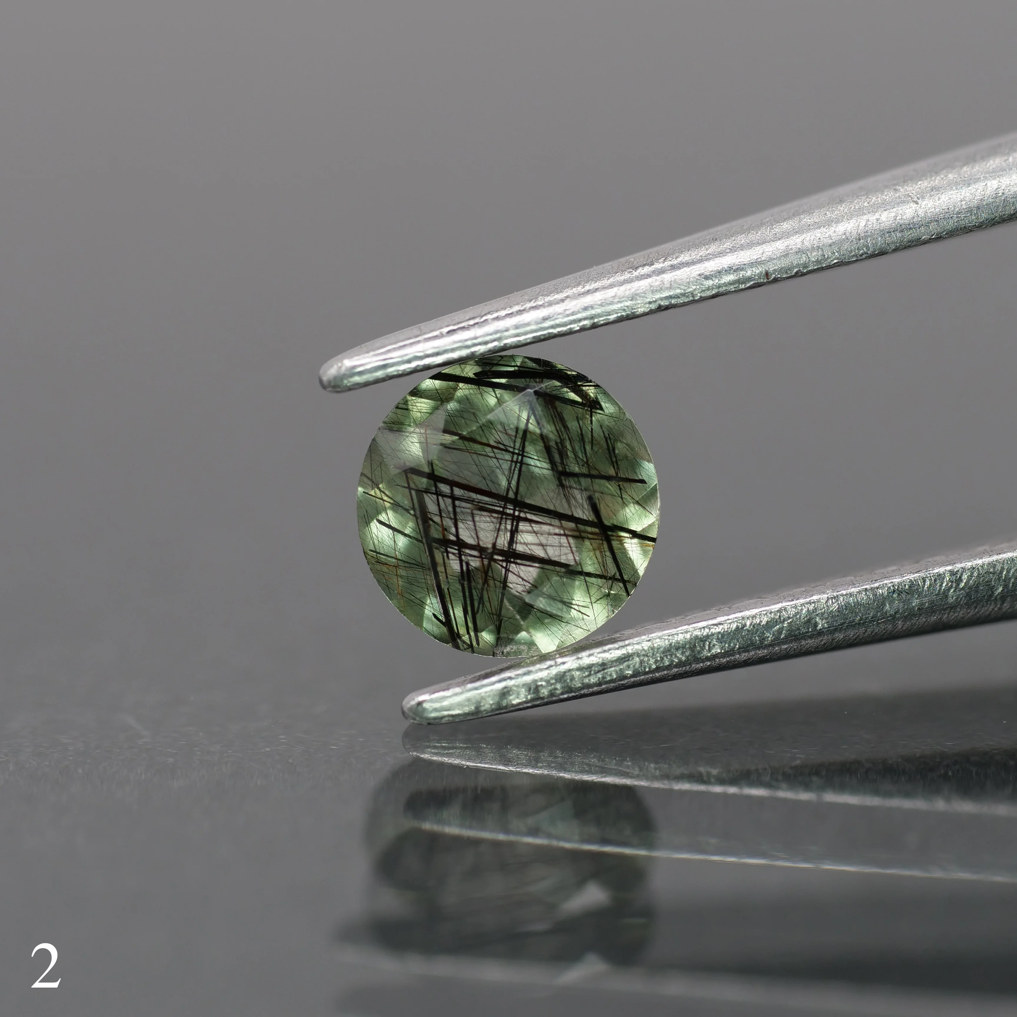 Rutile Peridot | natural, green color, round-cut, 5mm, 0.5ct - choose yours - Image 3