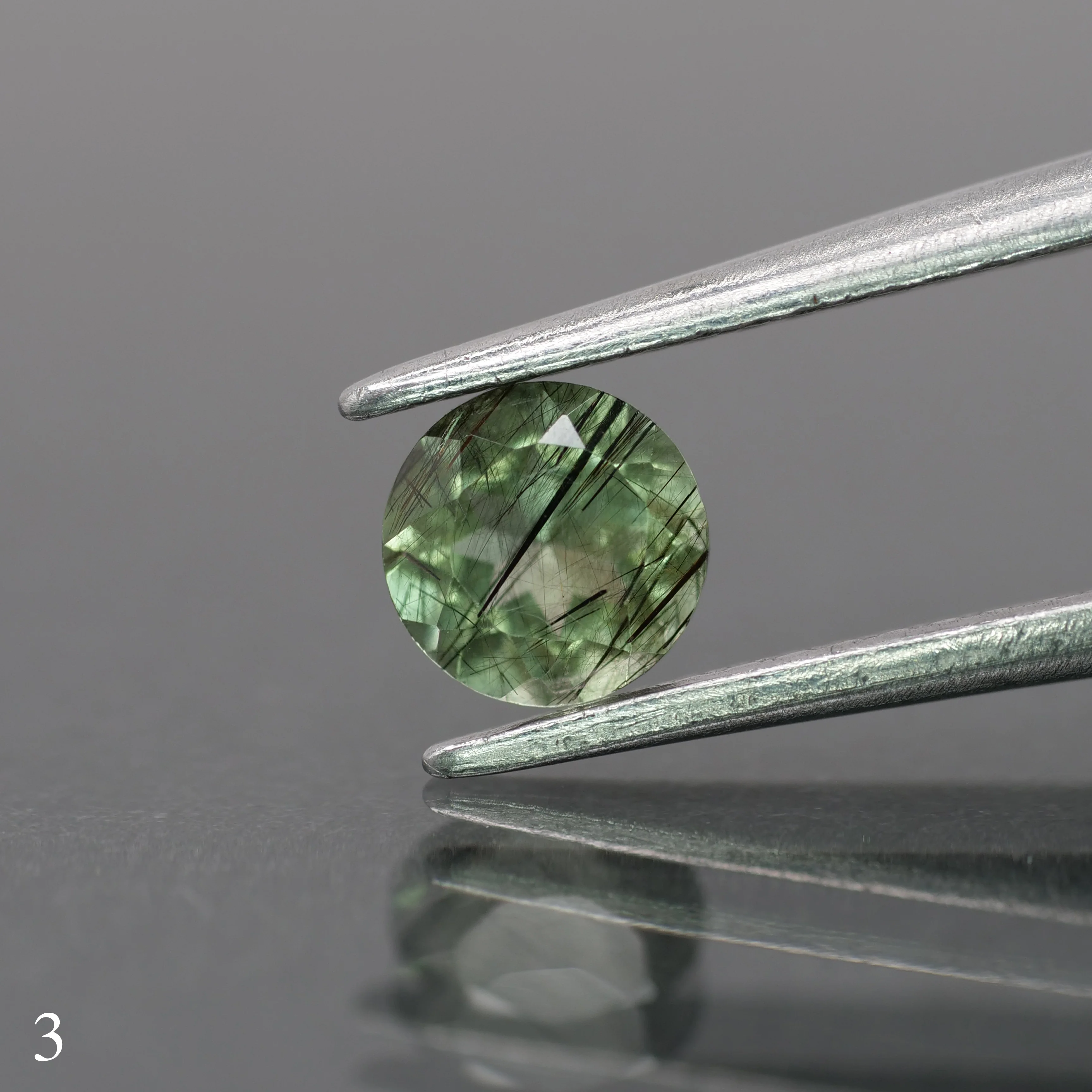 Rutile Peridot | natural, green color, round-cut, 5mm, 0.5ct - choose yours - Image 4