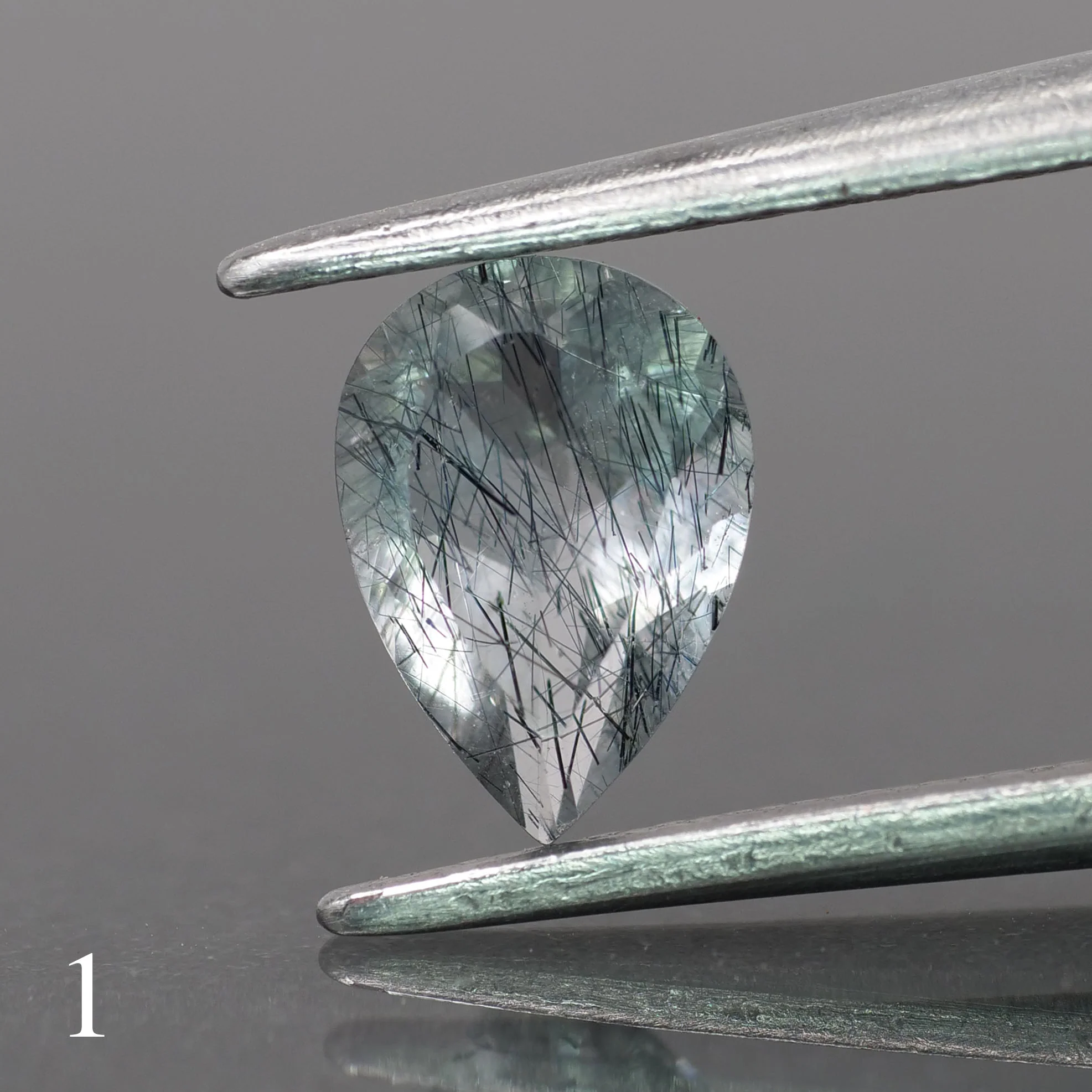 Rutile quartz | pear-cut, 7x5mm, 0.6ct - choose yours - Image 2