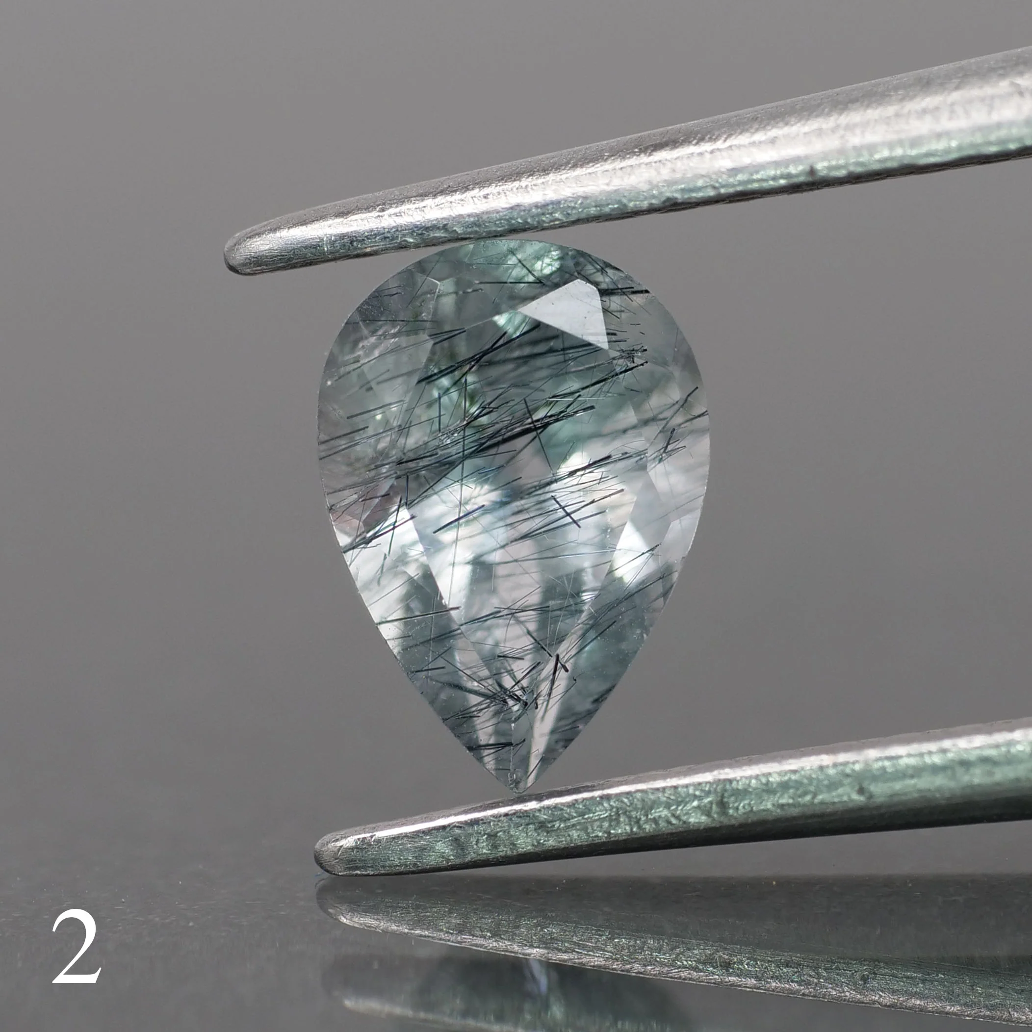 Rutile quartz | pear-cut, 7x5mm, 0.6ct - choose yours - Image 3