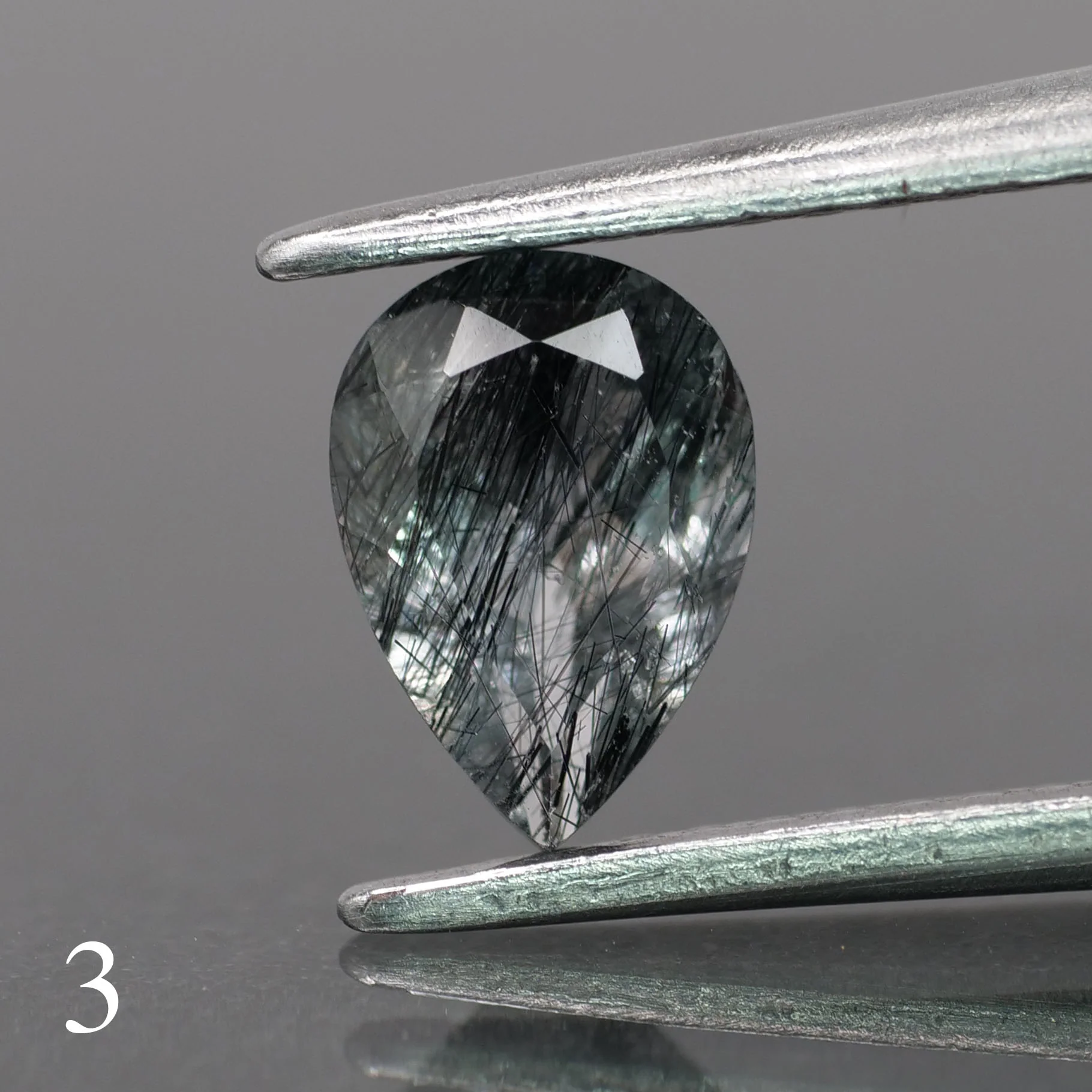Rutile quartz | pear-cut, 7x5mm, 0.6ct - choose yours - Image 4