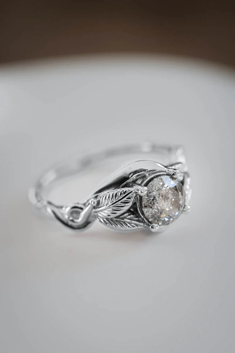 Salt & pepper diamond engagement ring / Azalea - Image 3