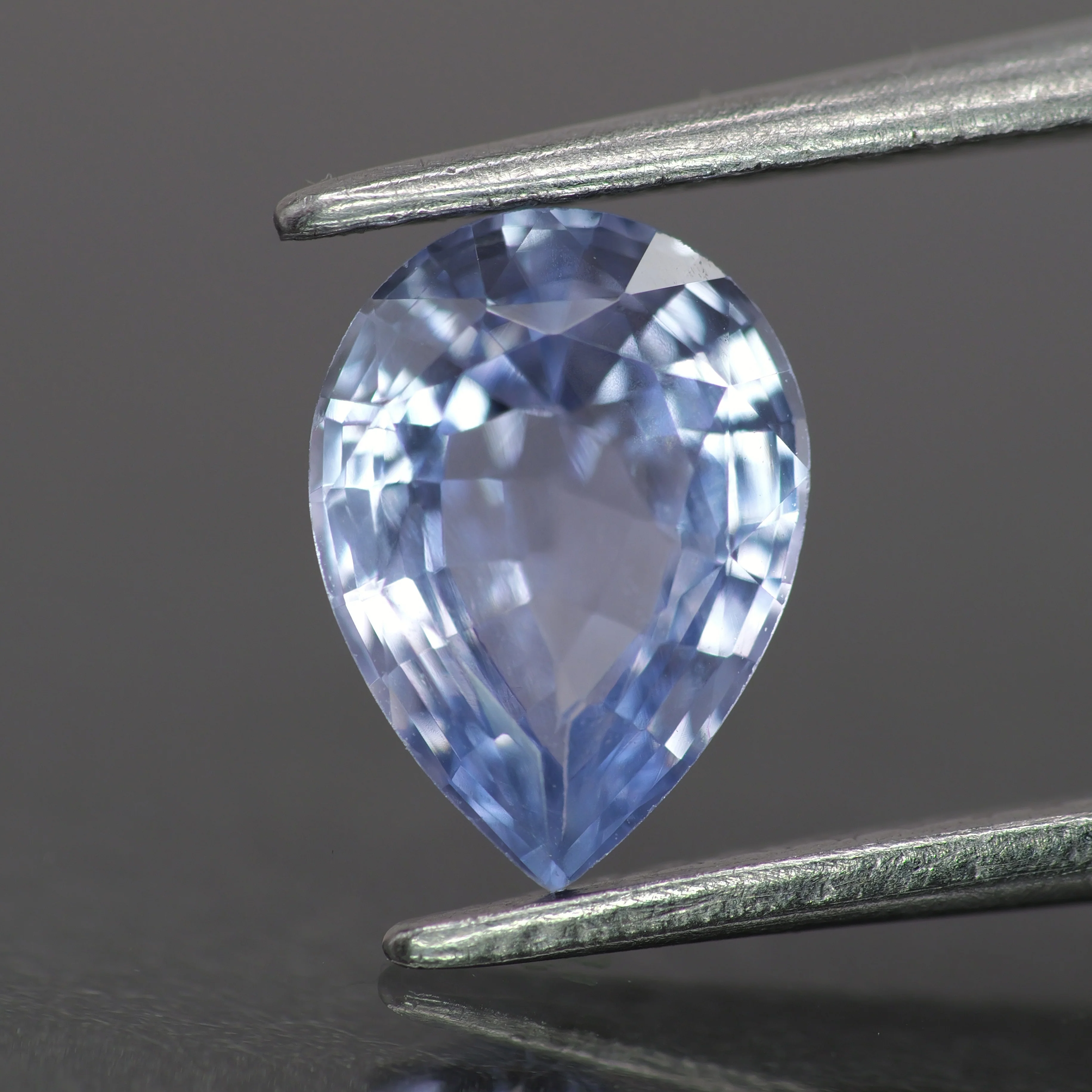 Sapphire | natural, light lavender color, pear-cut, 8x6mm, 1.1ct